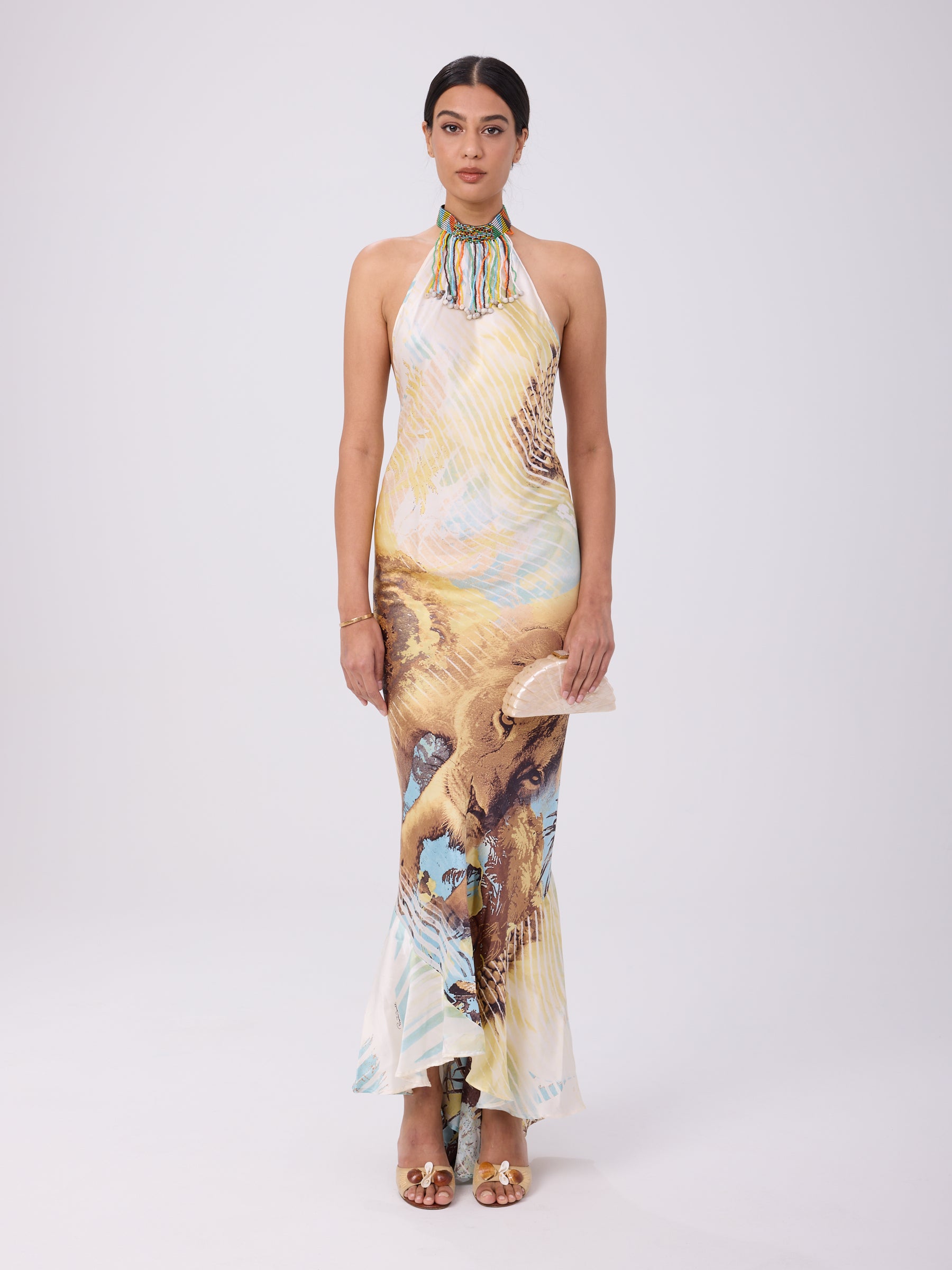 Roberto Cavalli SS 2002 Lion Beaded Dress