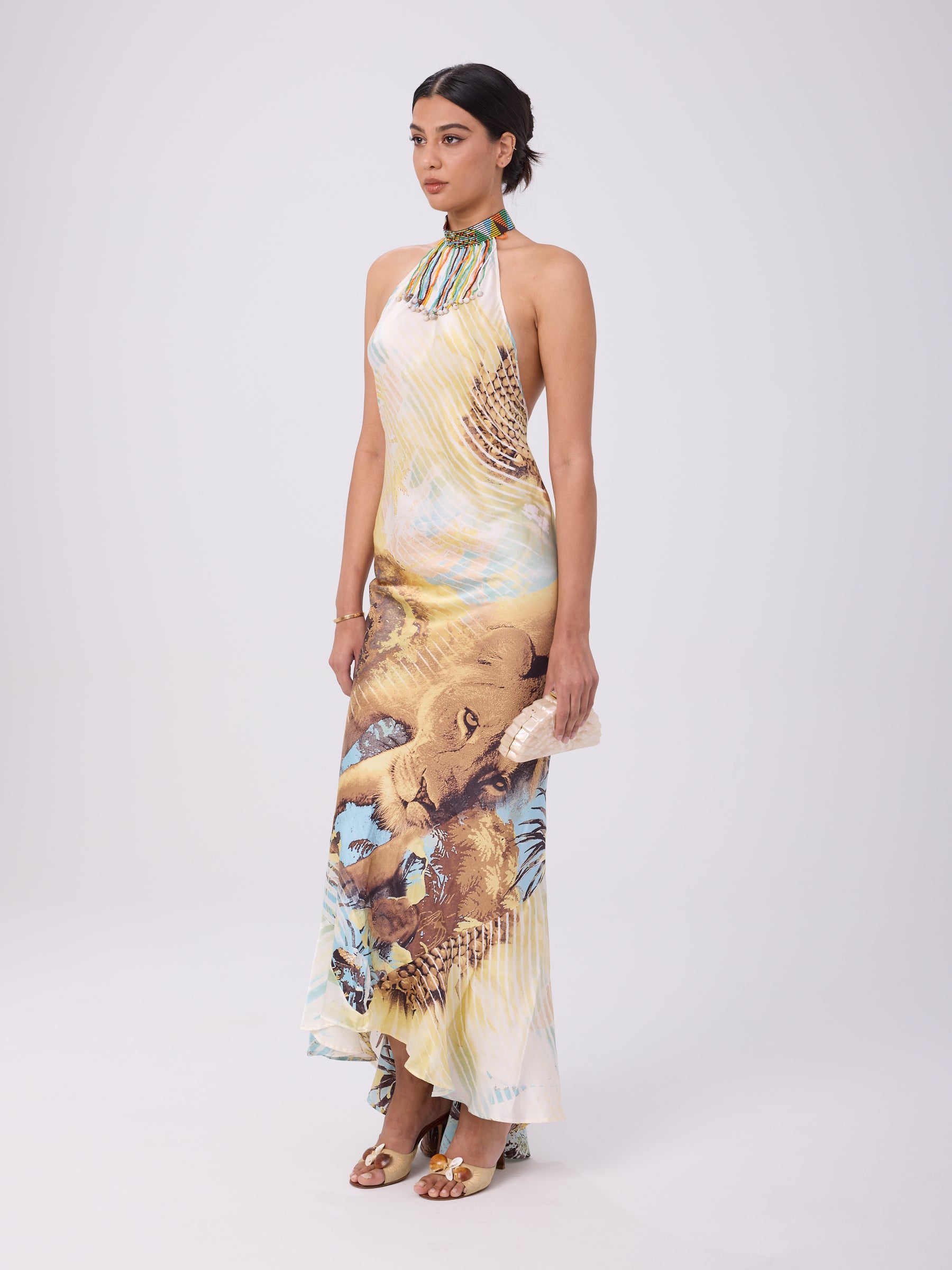 Roberto Cavalli SS 2002 Lion Beaded Dress