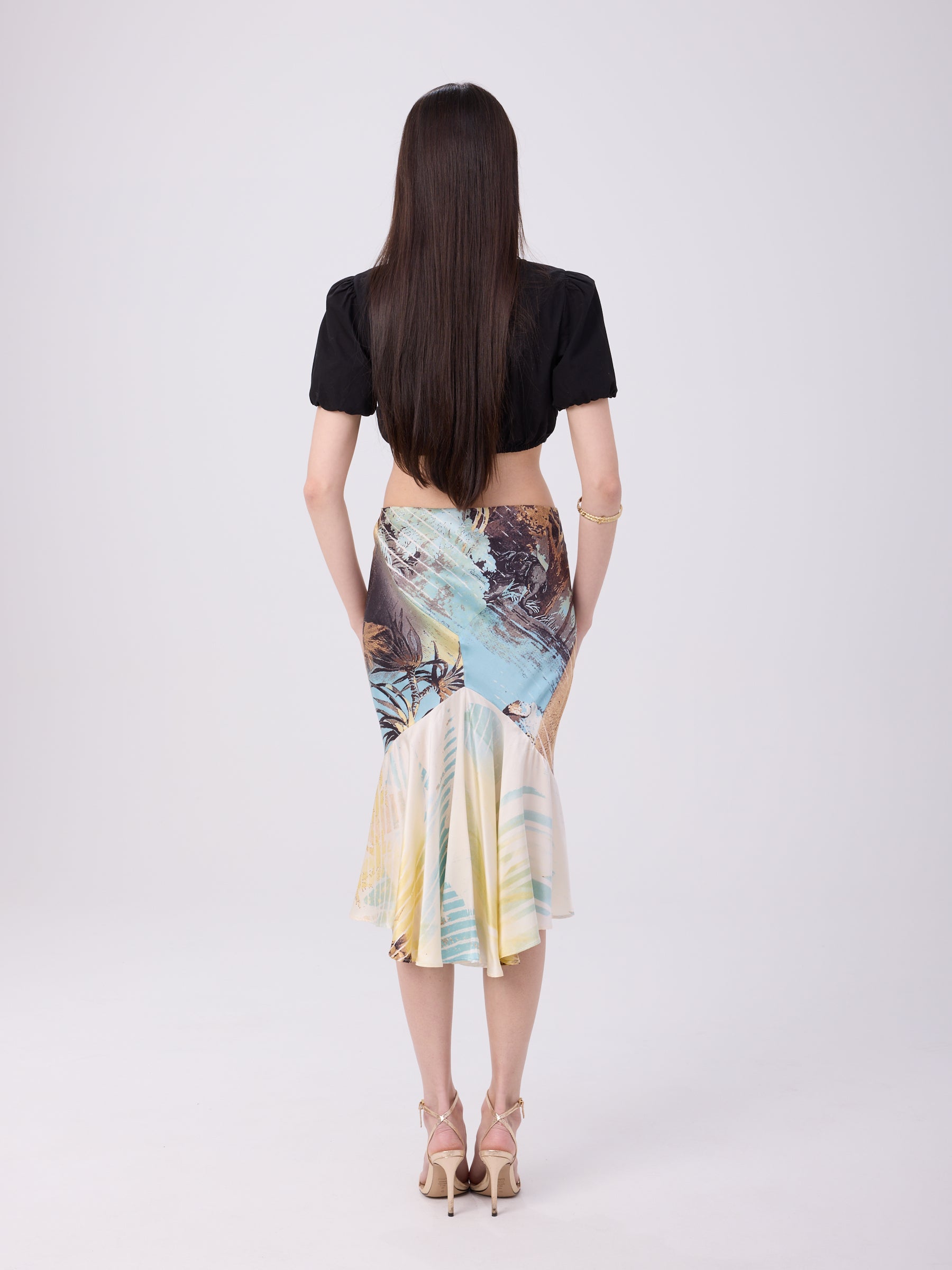 Roberto Cavalli ロベルト カヴァリ シルクスカートS Roberto Cavalli SS 2002 Lion Head Silk Skirt