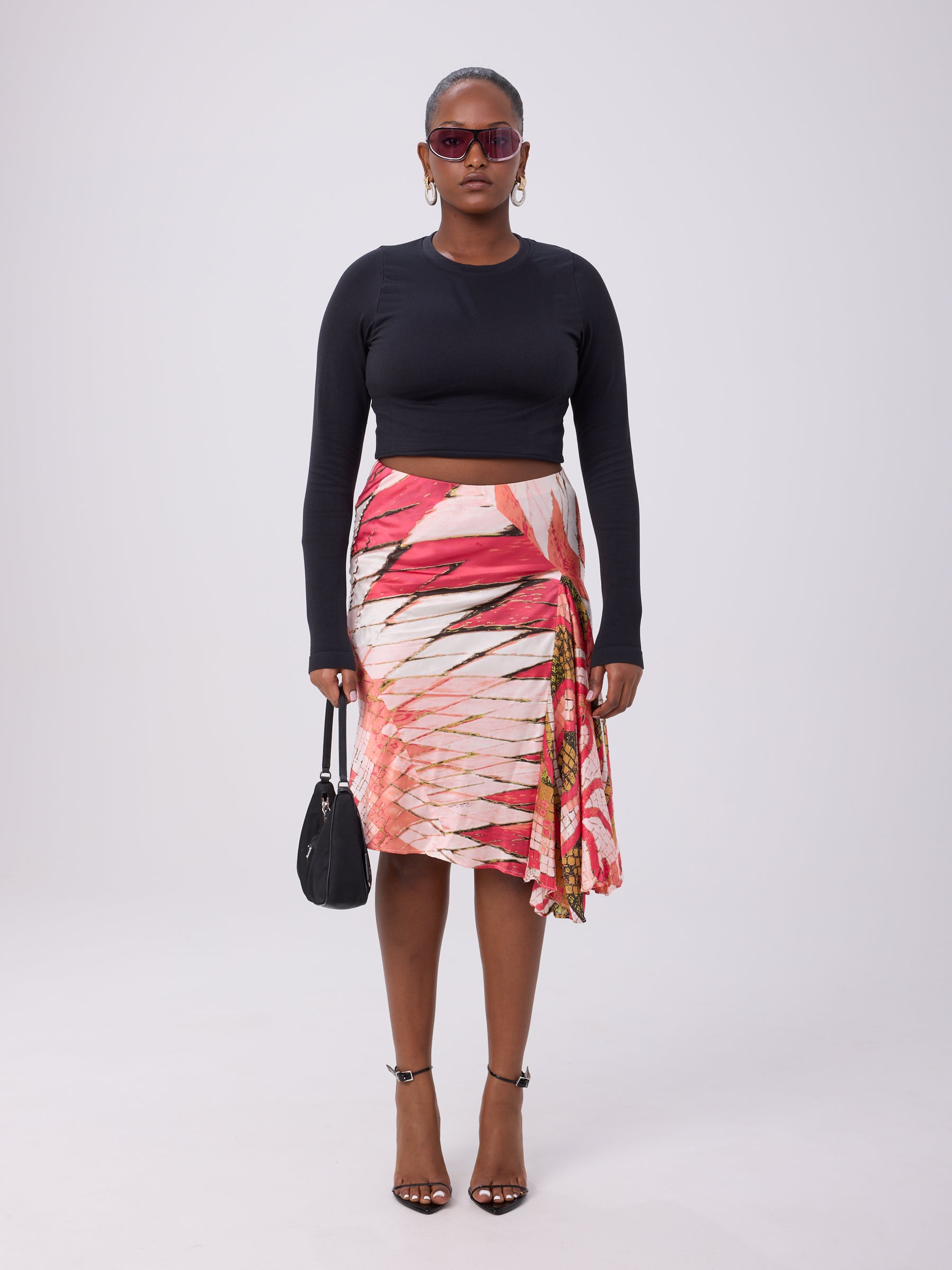 Roberto Cavalli SS 2004 Mosaic Print Skirt