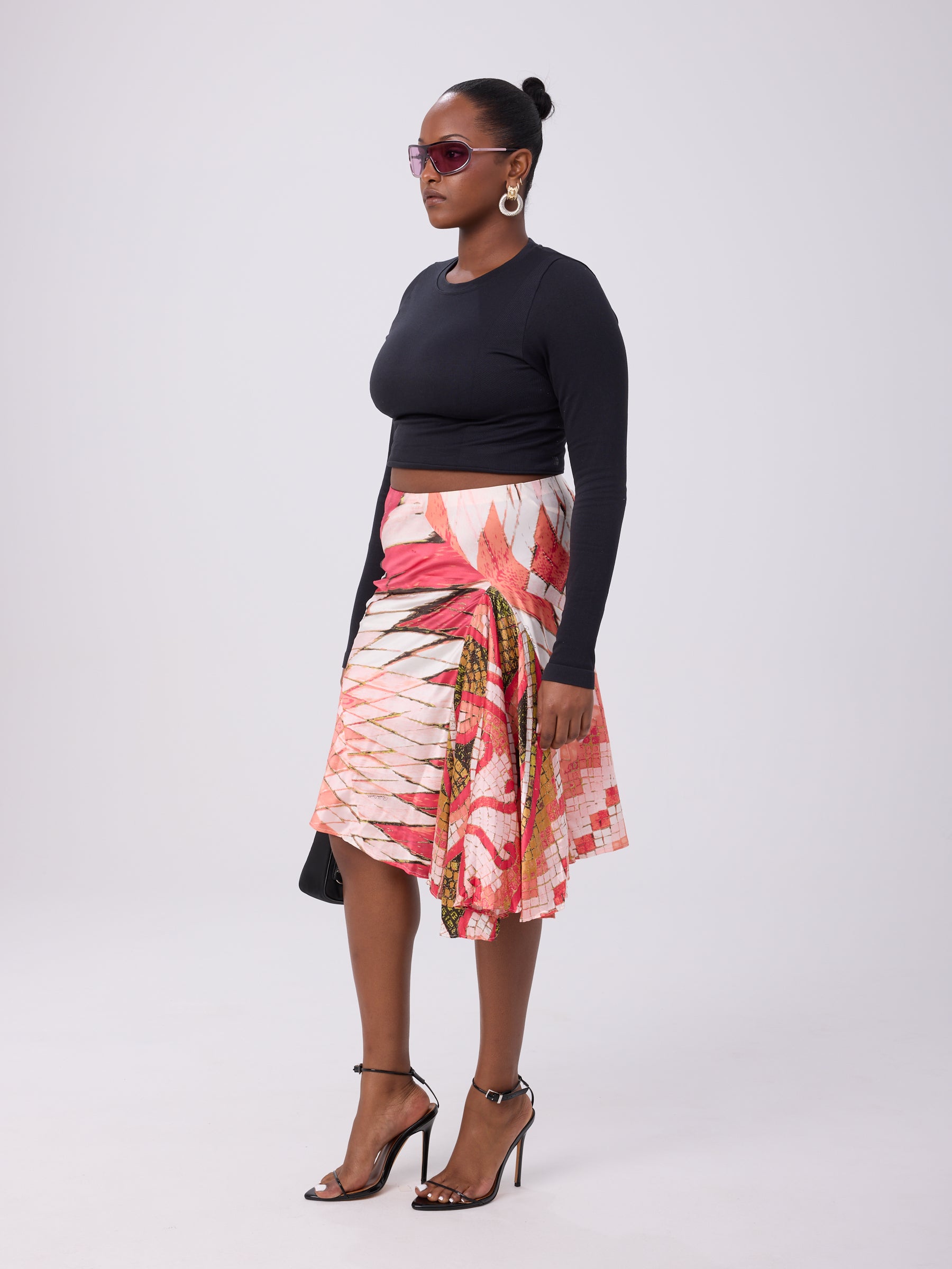 Roberto Cavalli SS 2004 Mosaic Print Skirt