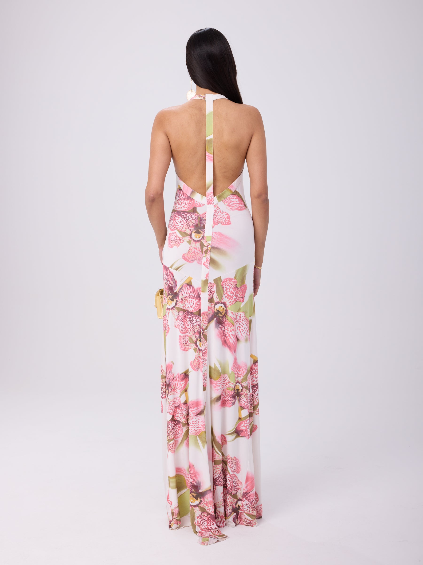 Roberto Cavalli SS 2004 Orchid Ruched Dress