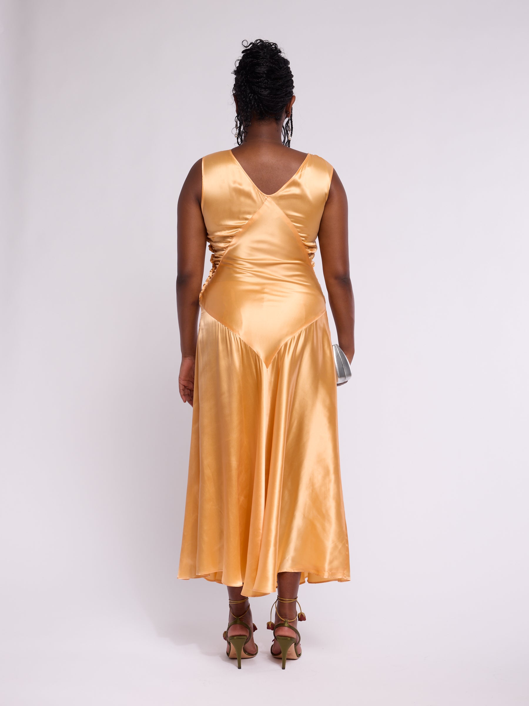 Antique Satin 1933 Tangerine Gown