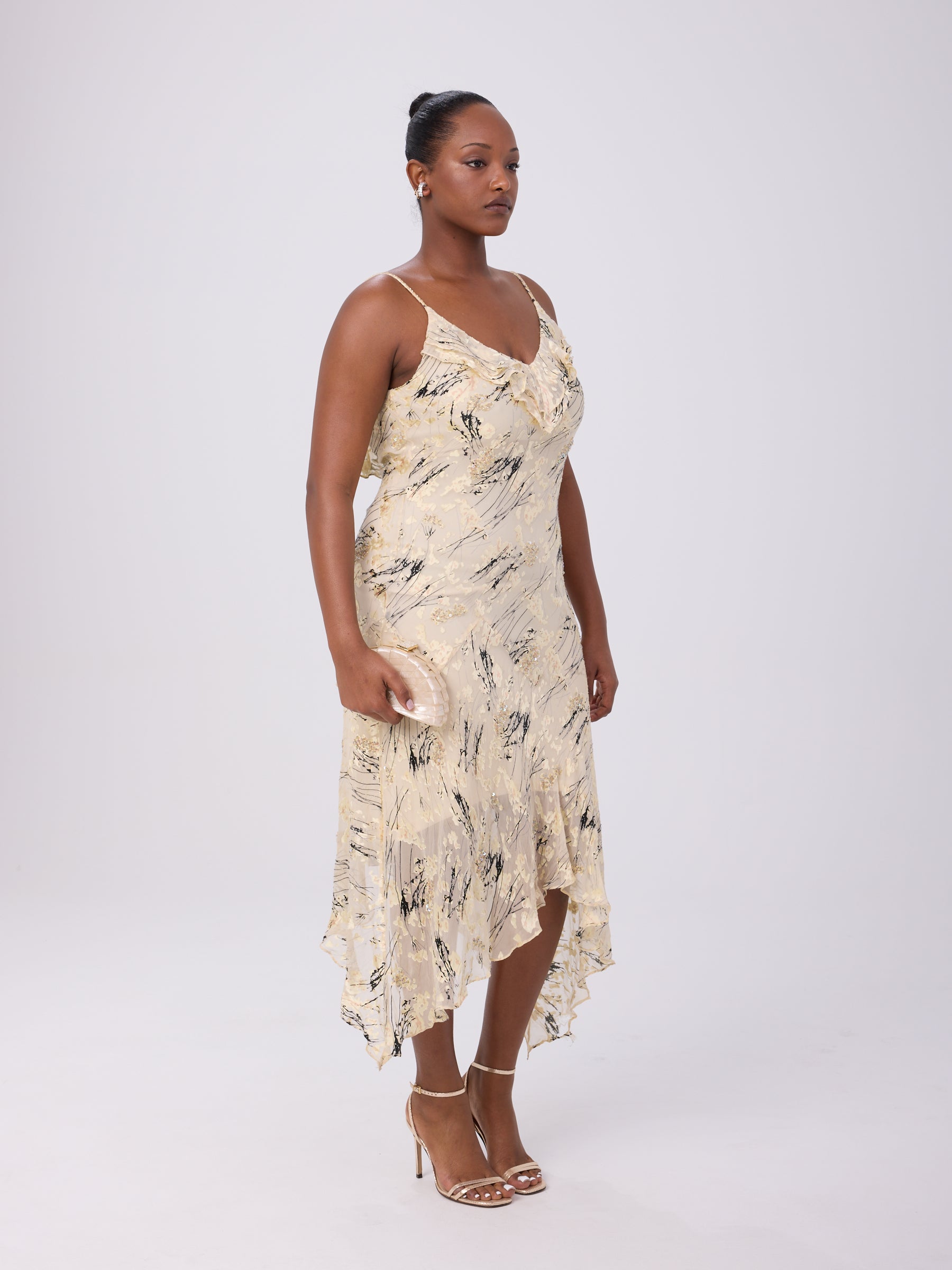 Sue Wong 2000s Ivory Beaded Dress