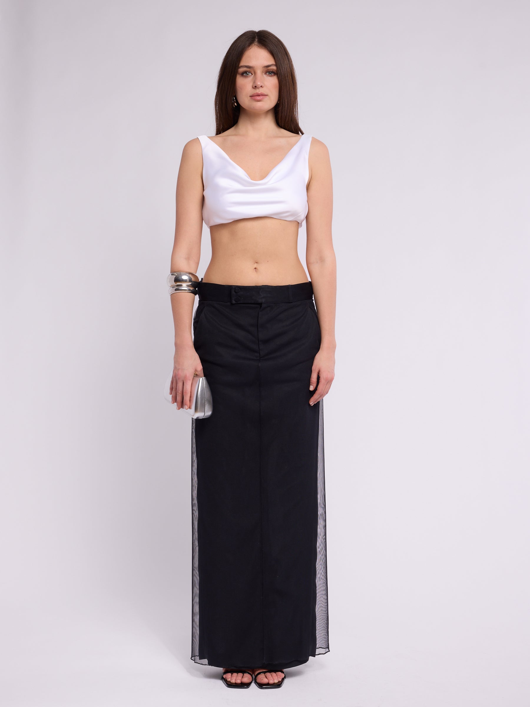 Gucci by Tom Ford 1998 Mesh Overlay Skirt