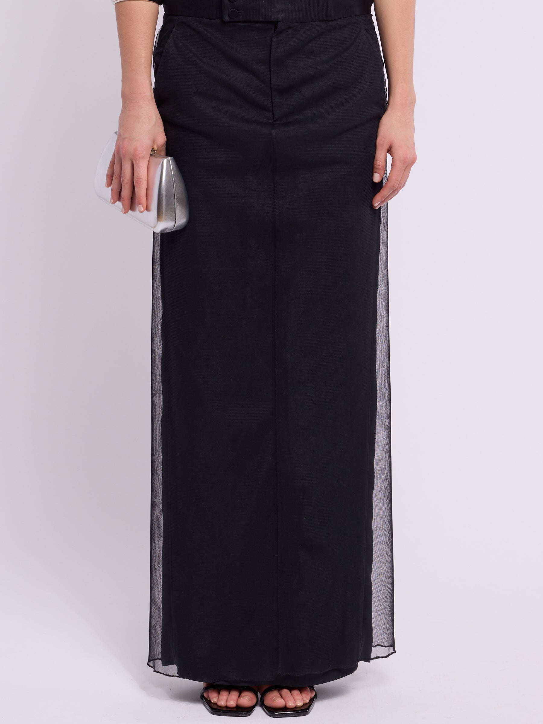 Gucci by Tom Ford 1998 Mesh Overlay Skirt