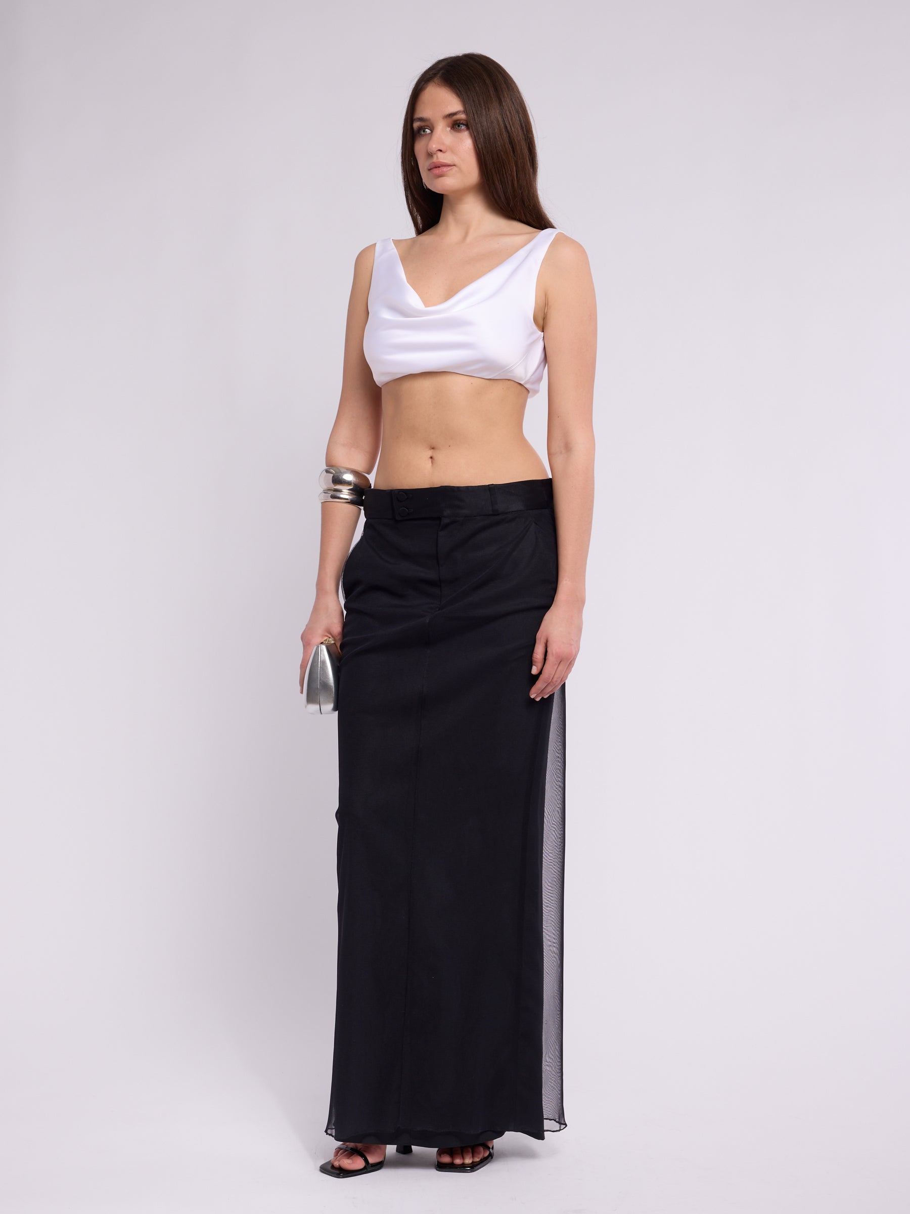 Gucci by Tom Ford 1998 Mesh Overlay Skirt