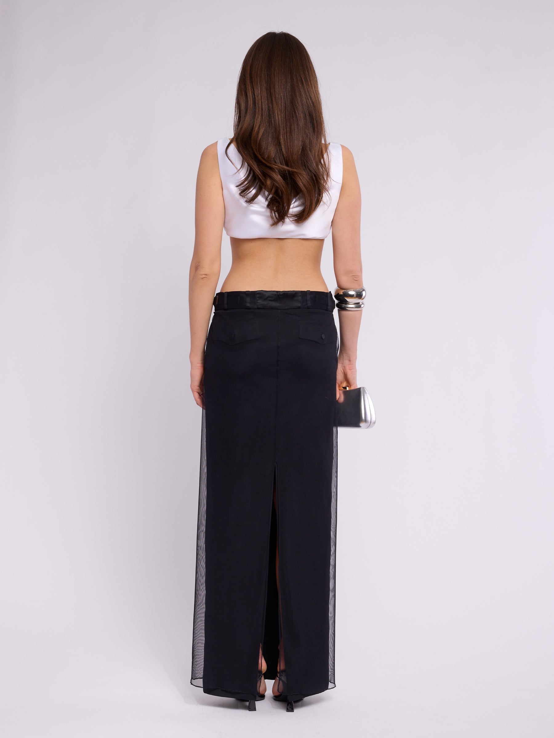 Gucci by Tom Ford 1998 Mesh Overlay Skirt