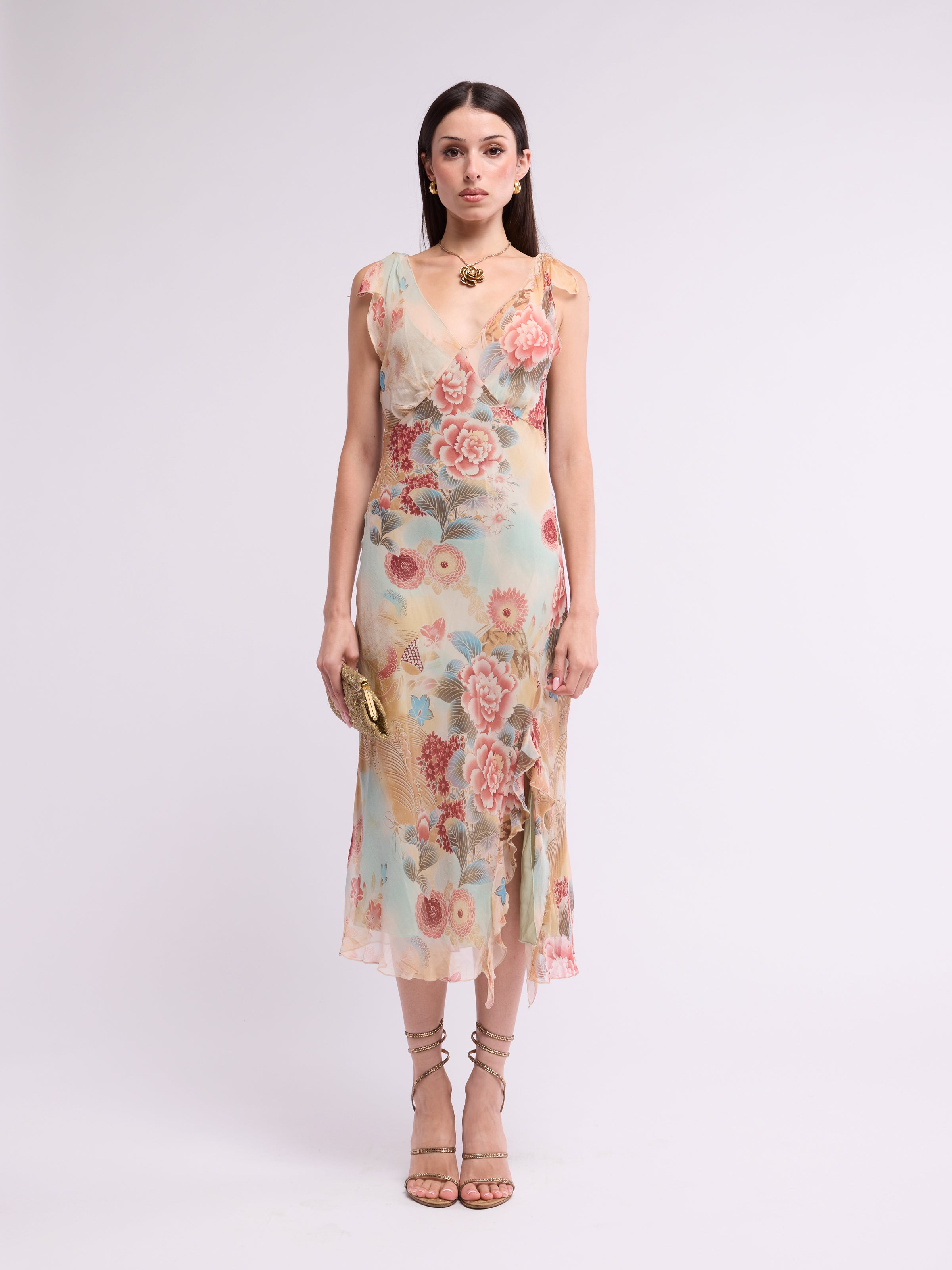 Unsigned 2000s Floral Midi Dress