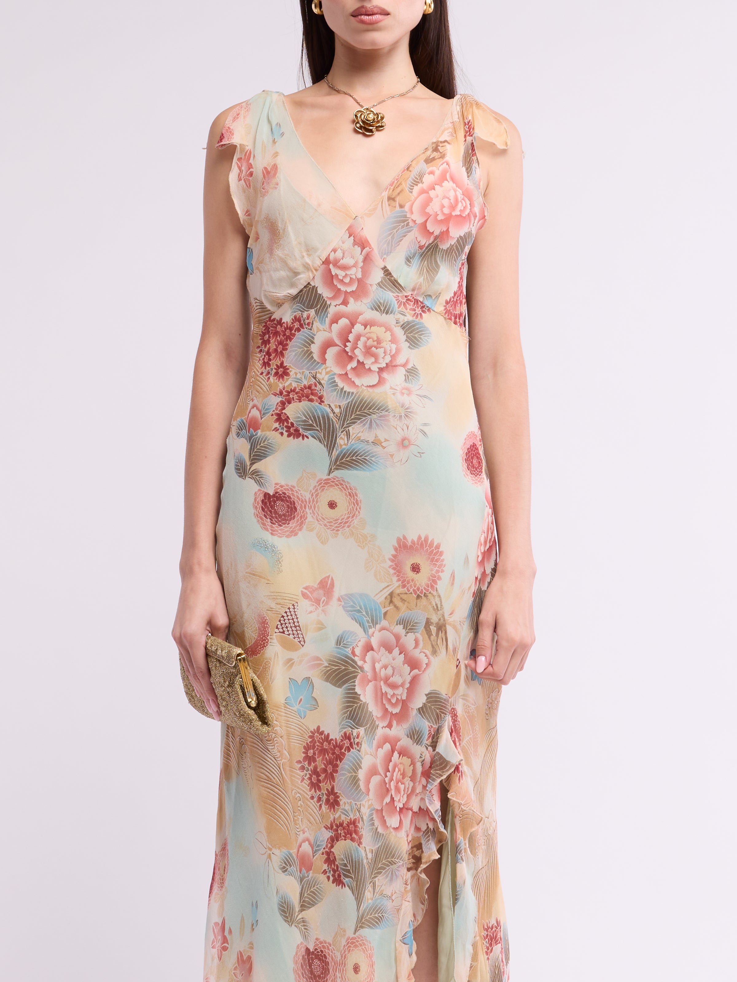 Unsigned 2000s Floral Midi Dress