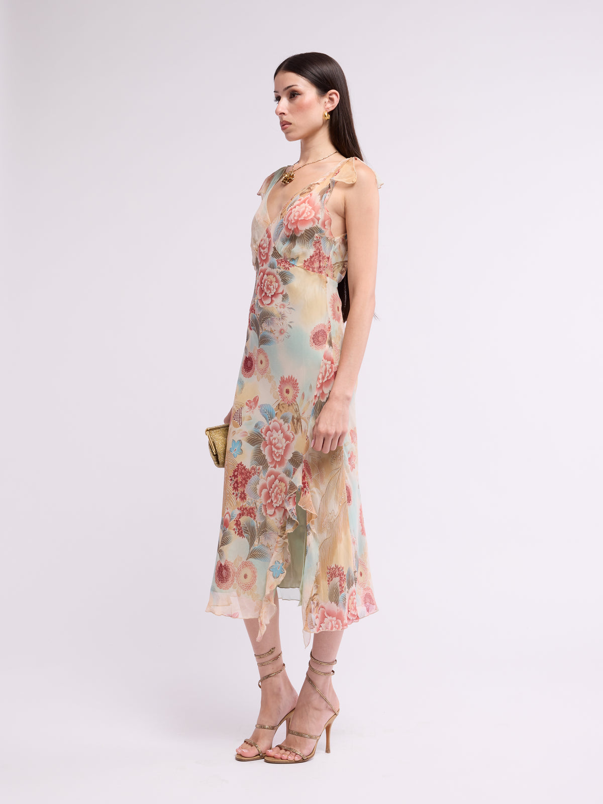 Unsigned 2000s Floral Midi Dress