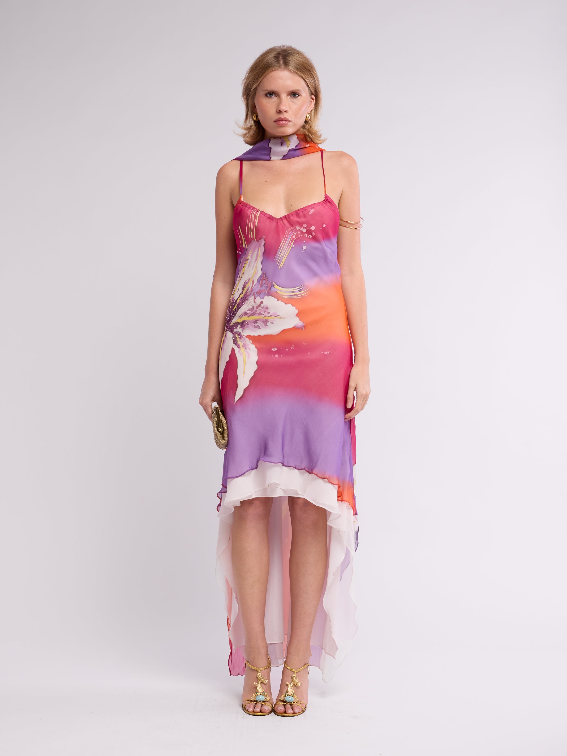 Unsigned 2000s Tropical High Low Dress