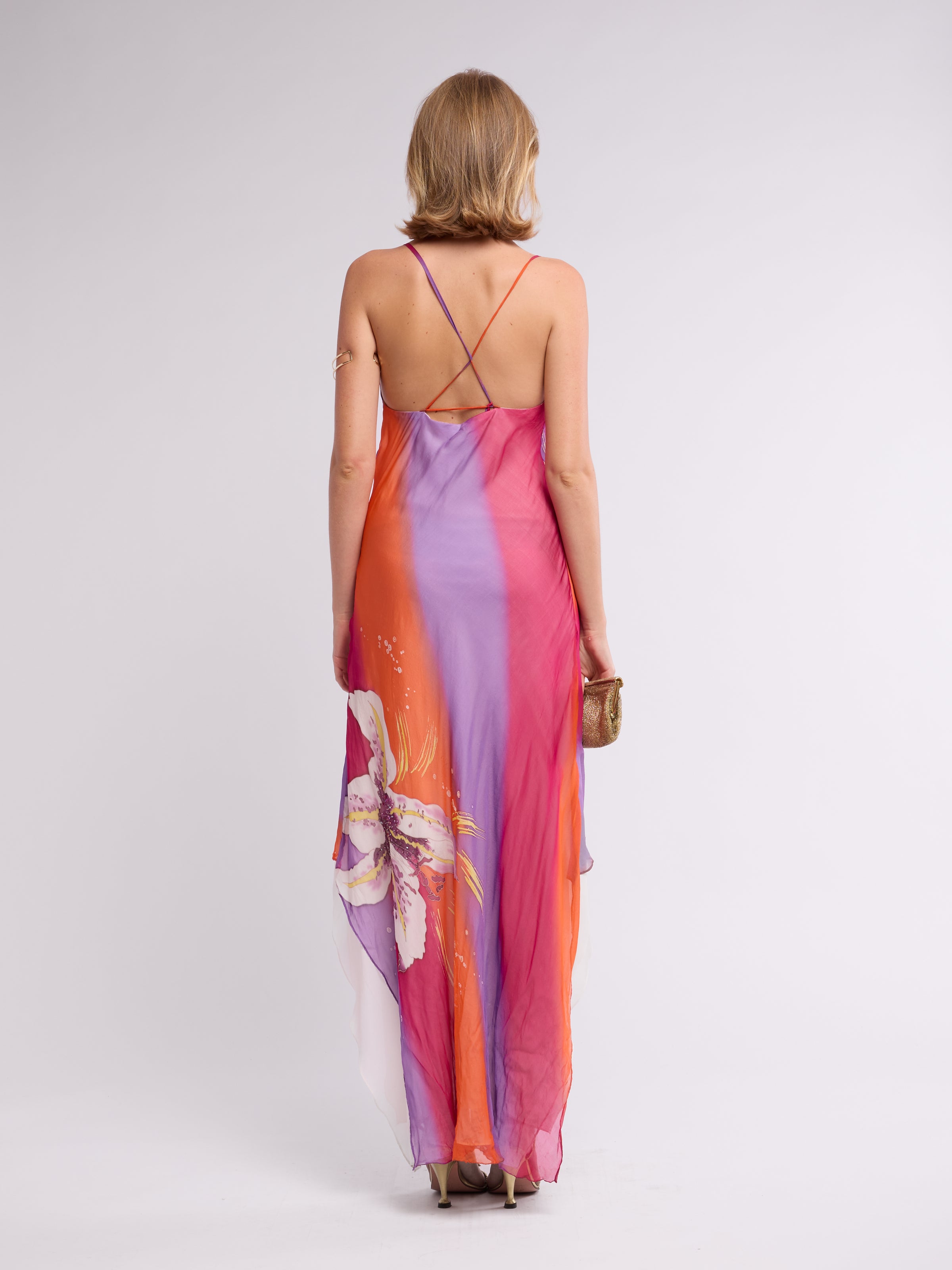 Unsigned 2000s Tropical High Low Dress