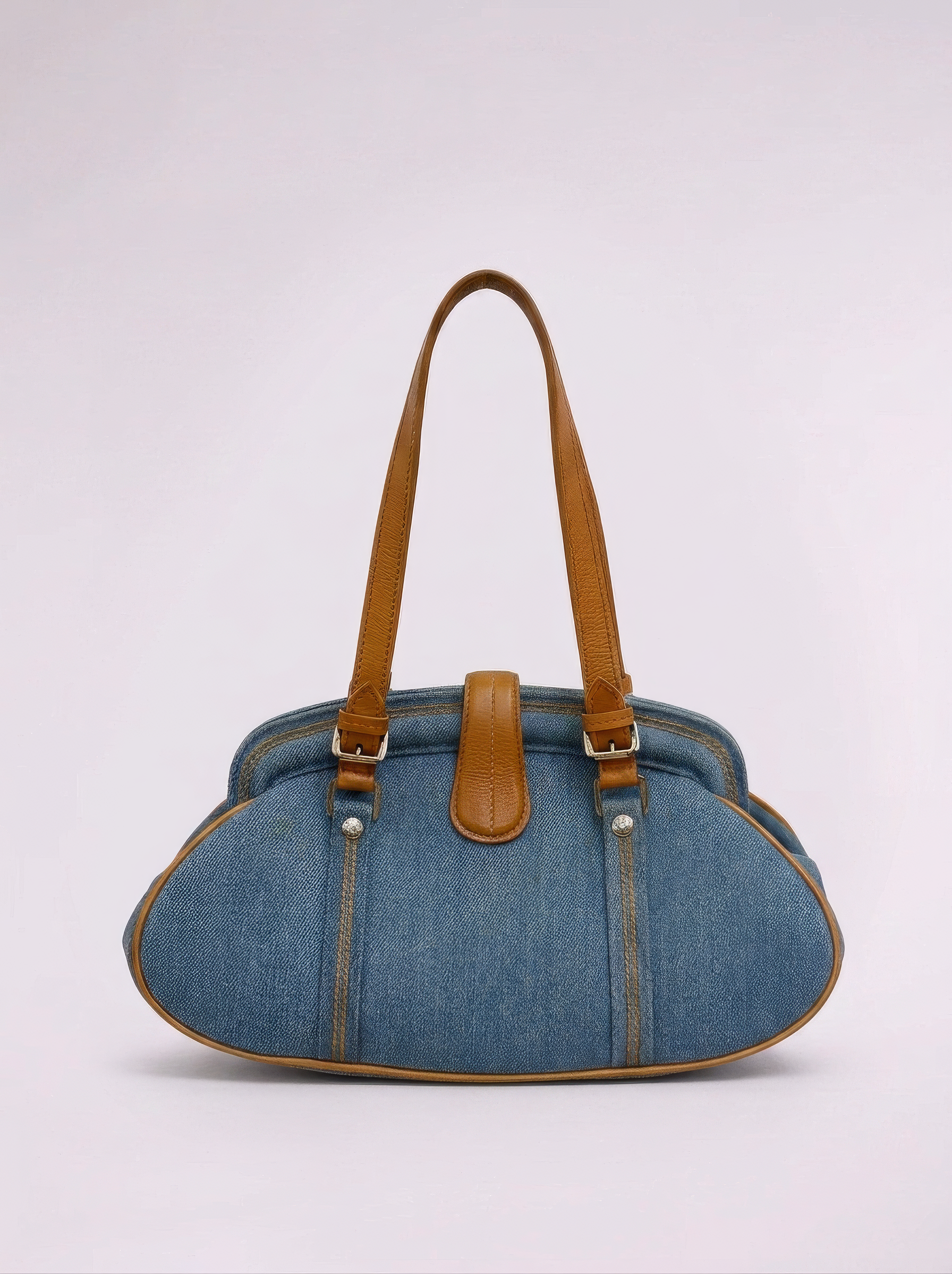 Christian Dior by Galliano 2000s Denim Embroidered Detective Bag