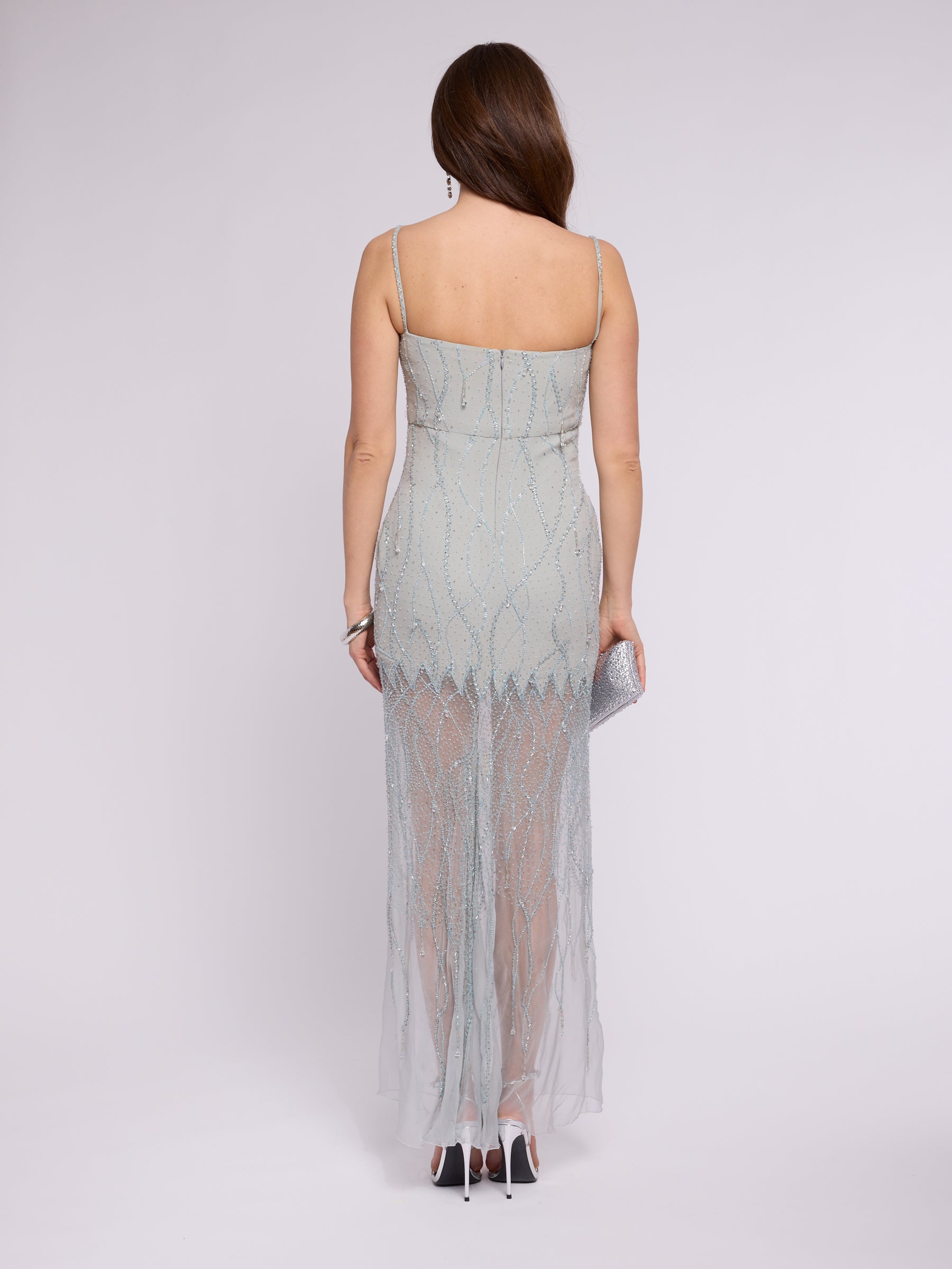 Valentino 1990s Rare Ice Blue Teardrop Gown