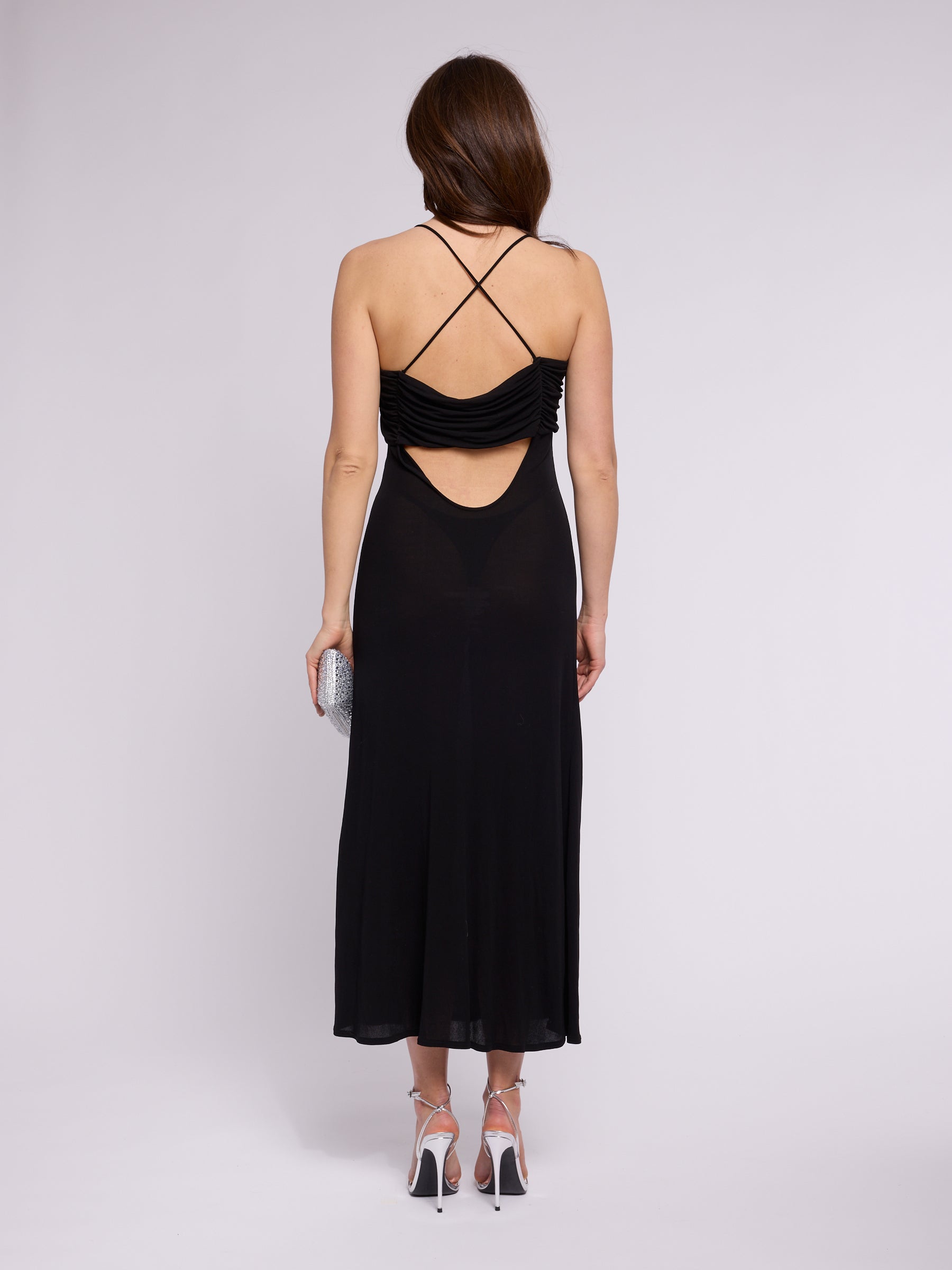 Valentino Roma Early 2000s Beaded Black Dress