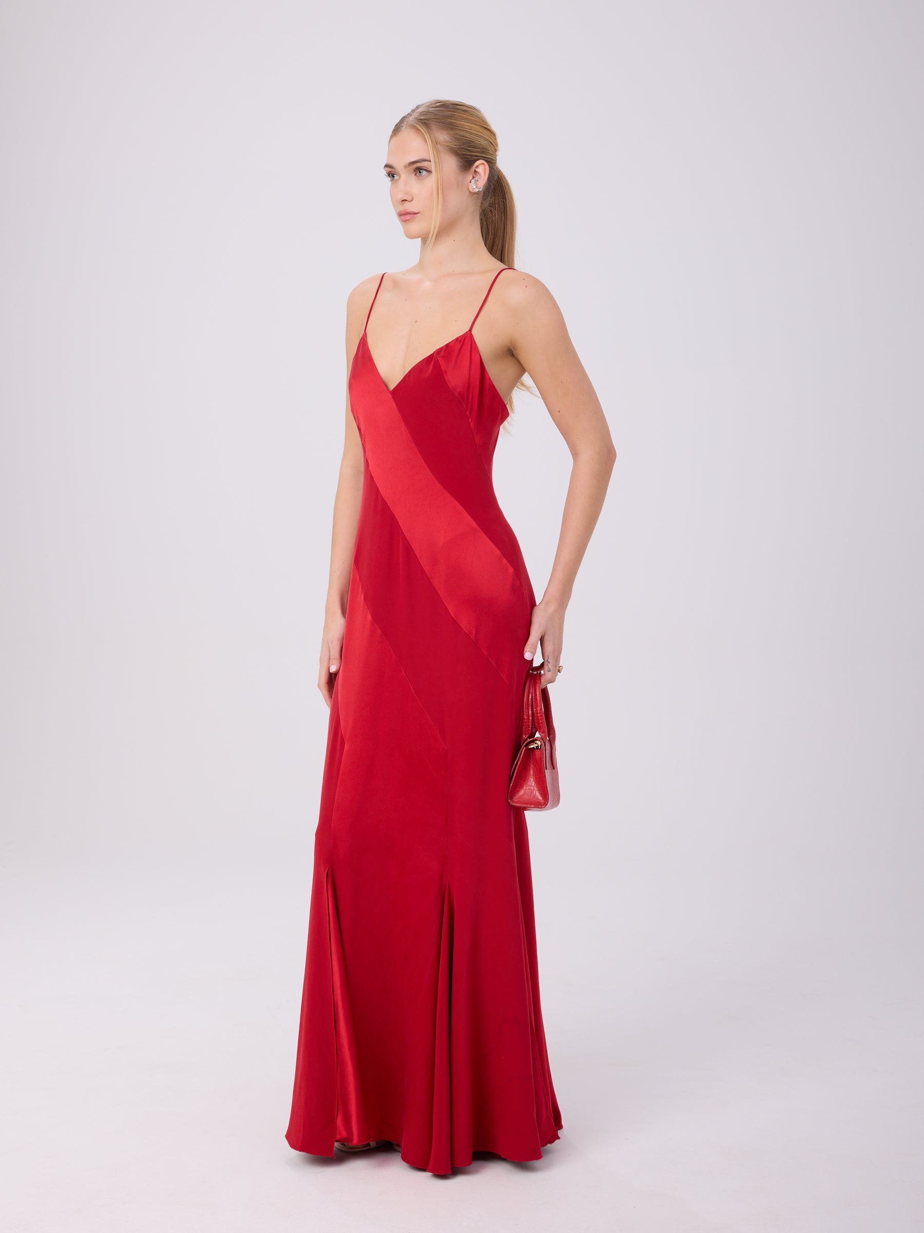Valentino FW 2003 Red Stripe Gown