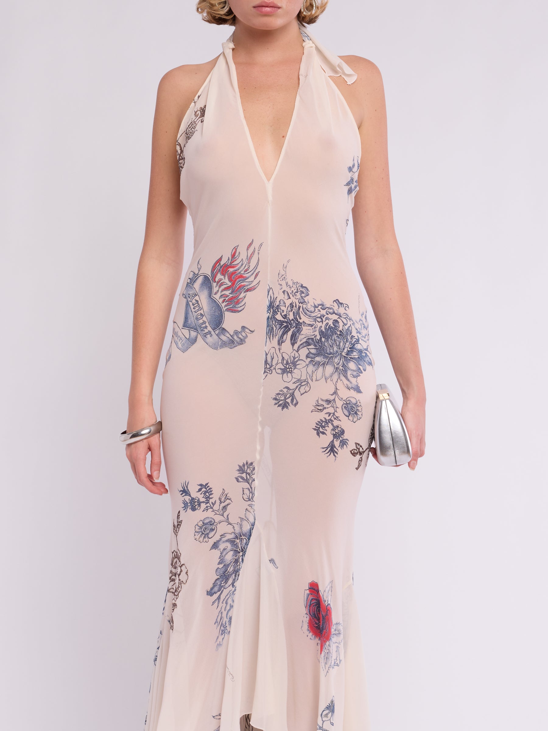 Vintage Roberto Cavalli SS 2003 Tattoo Sheer Dress