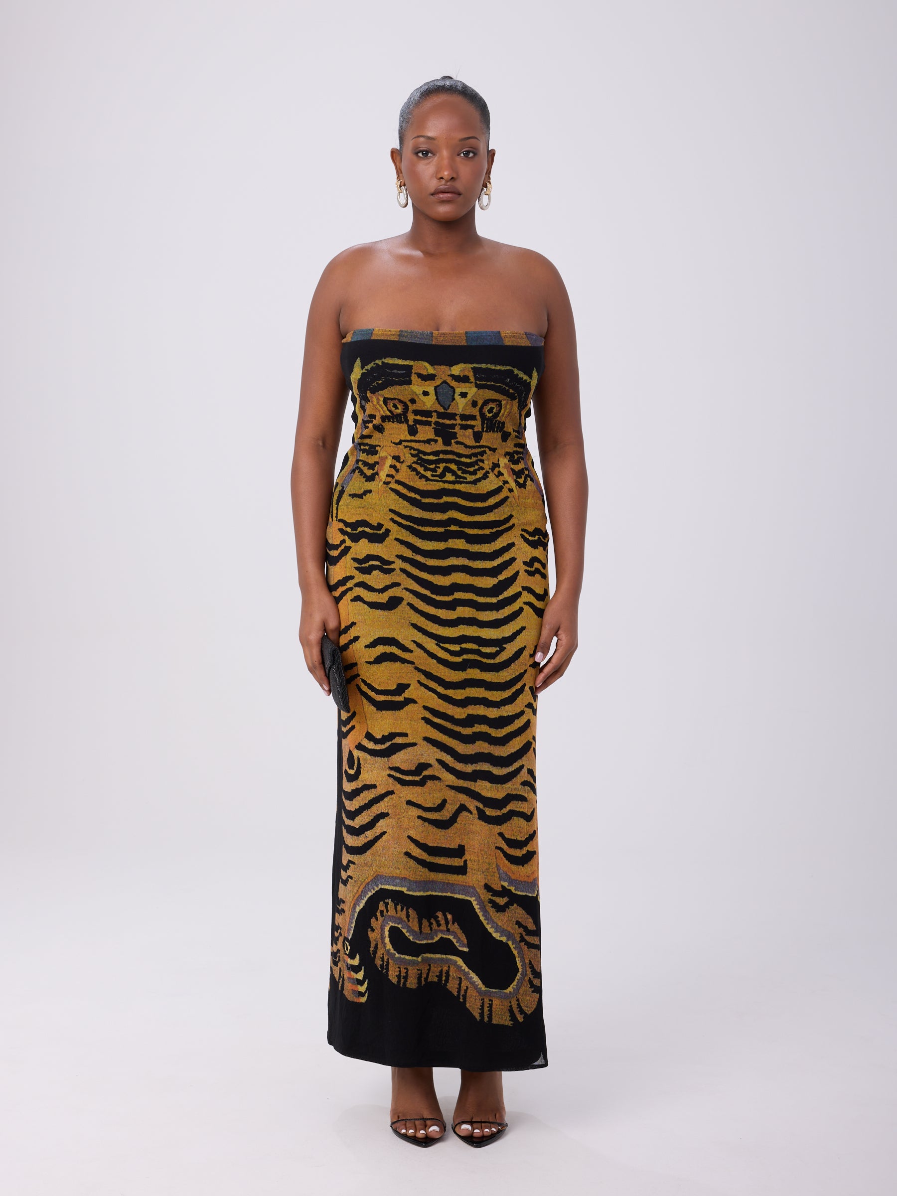 Vivienne Tam SS 1998 Tiger Print Mesh Dress