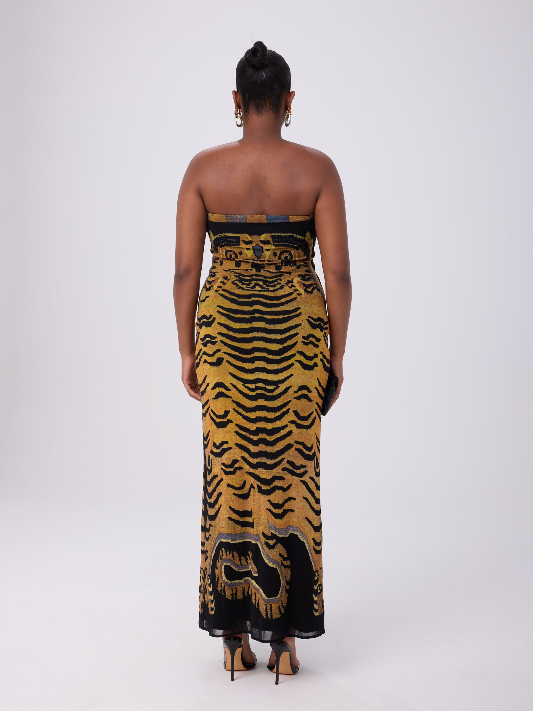 Vivienne Tam SS 1998 Tiger Print Mesh Dress