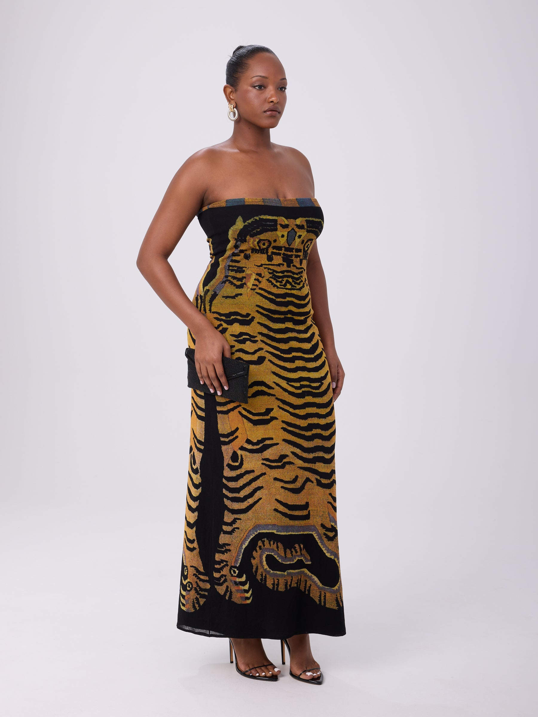 Vivienne Tam SS 1998 Tiger Print Mesh Dress