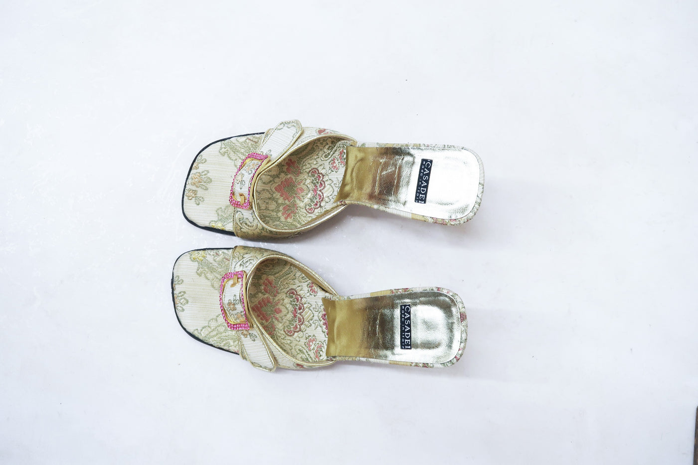 casadei 2000s brocade heels