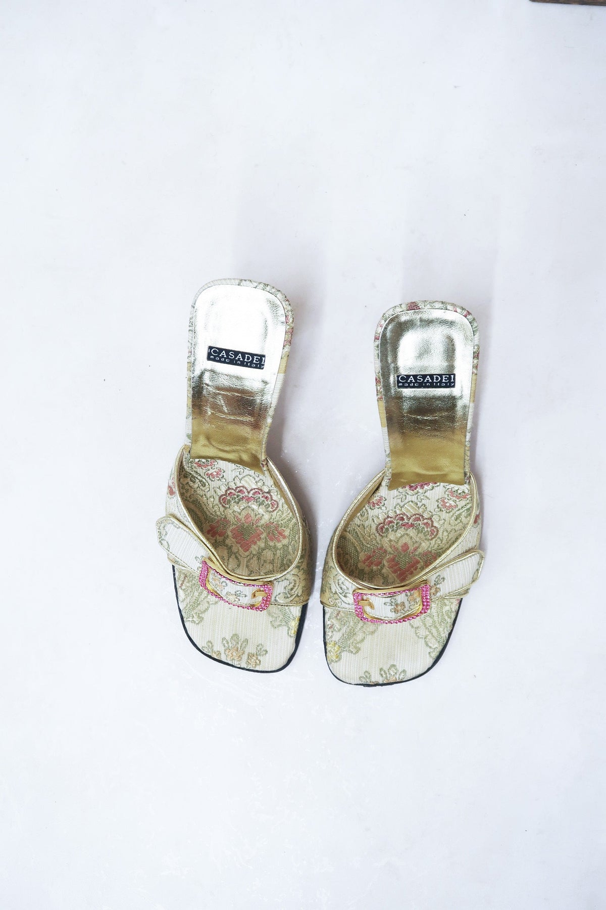 casadei 2000s brocade heels
