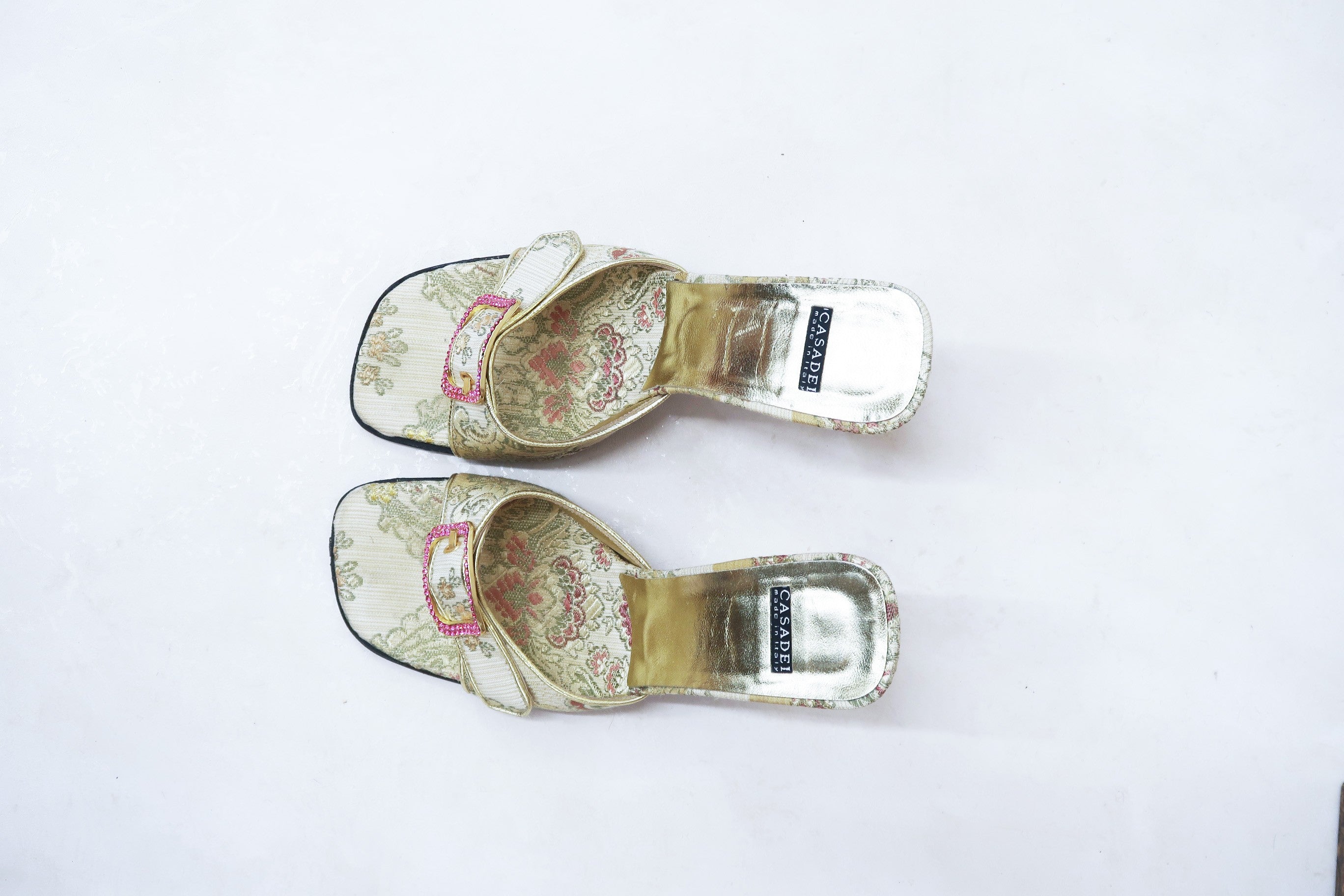 casadei 2000s brocade heels