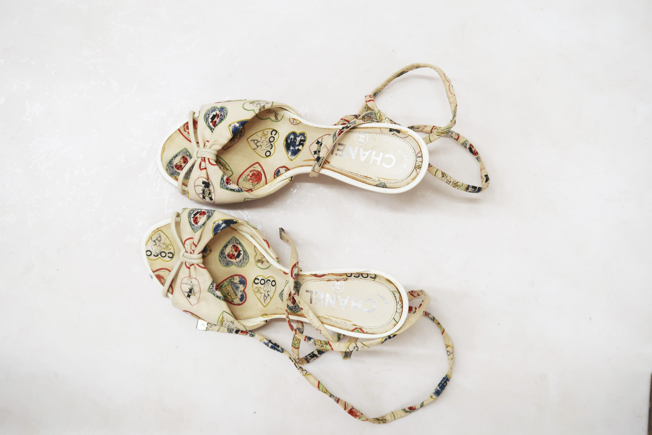 chanel ss 2006 valentine collection wrap around sandals