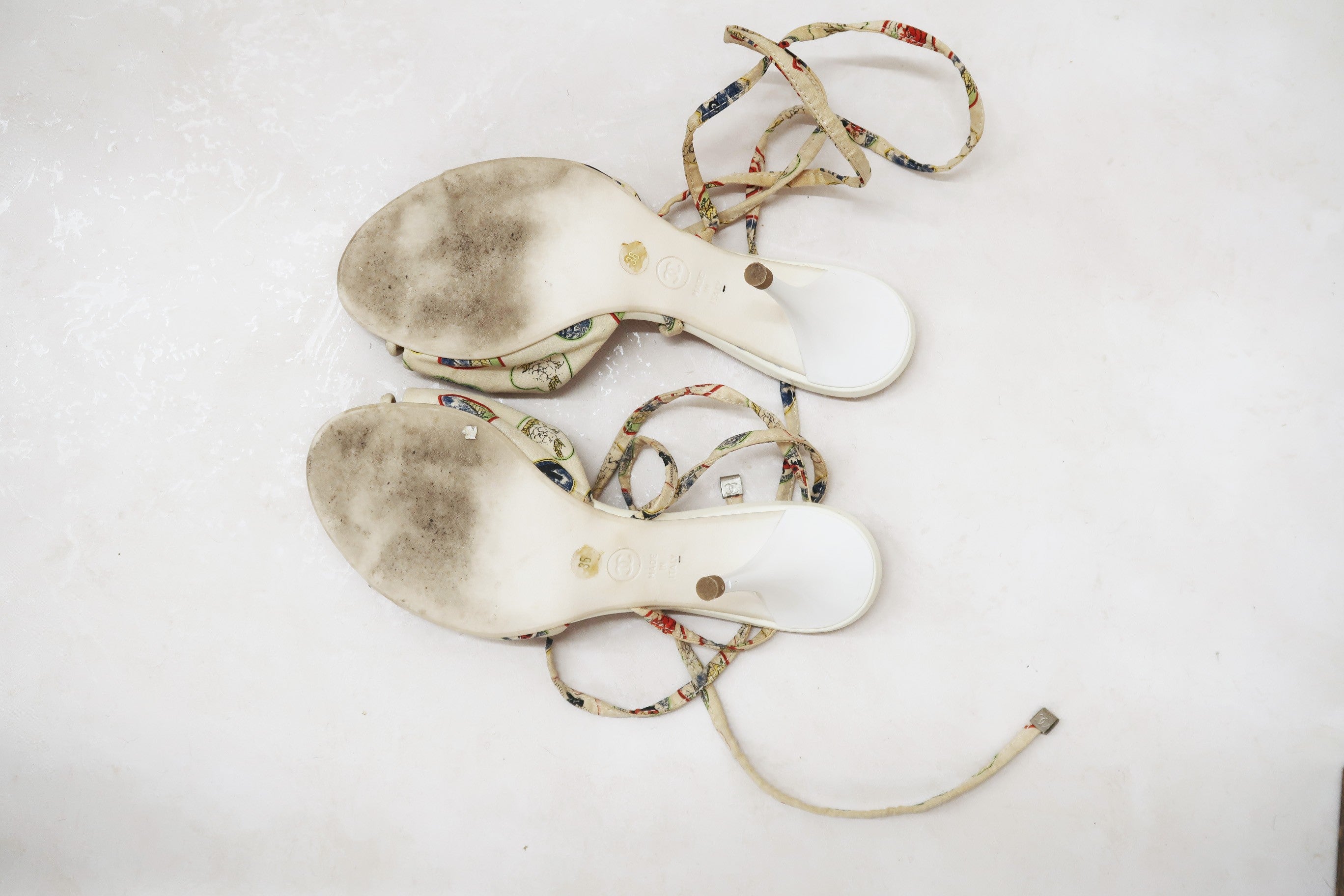 chanel ss 2006 valentine collection wrap around sandals