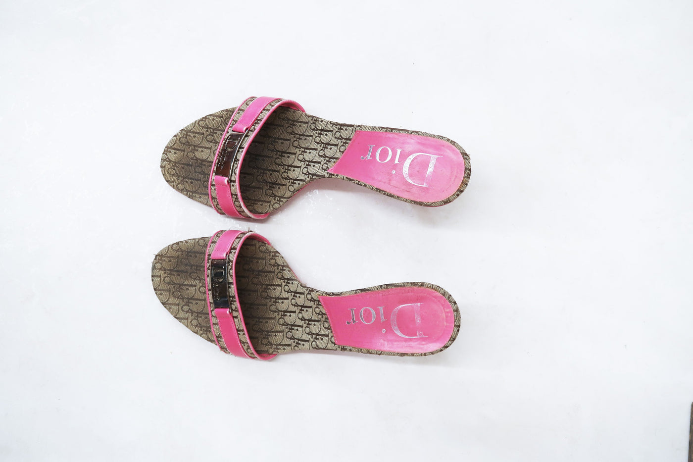 christian dior 2000s monogram pink sandals