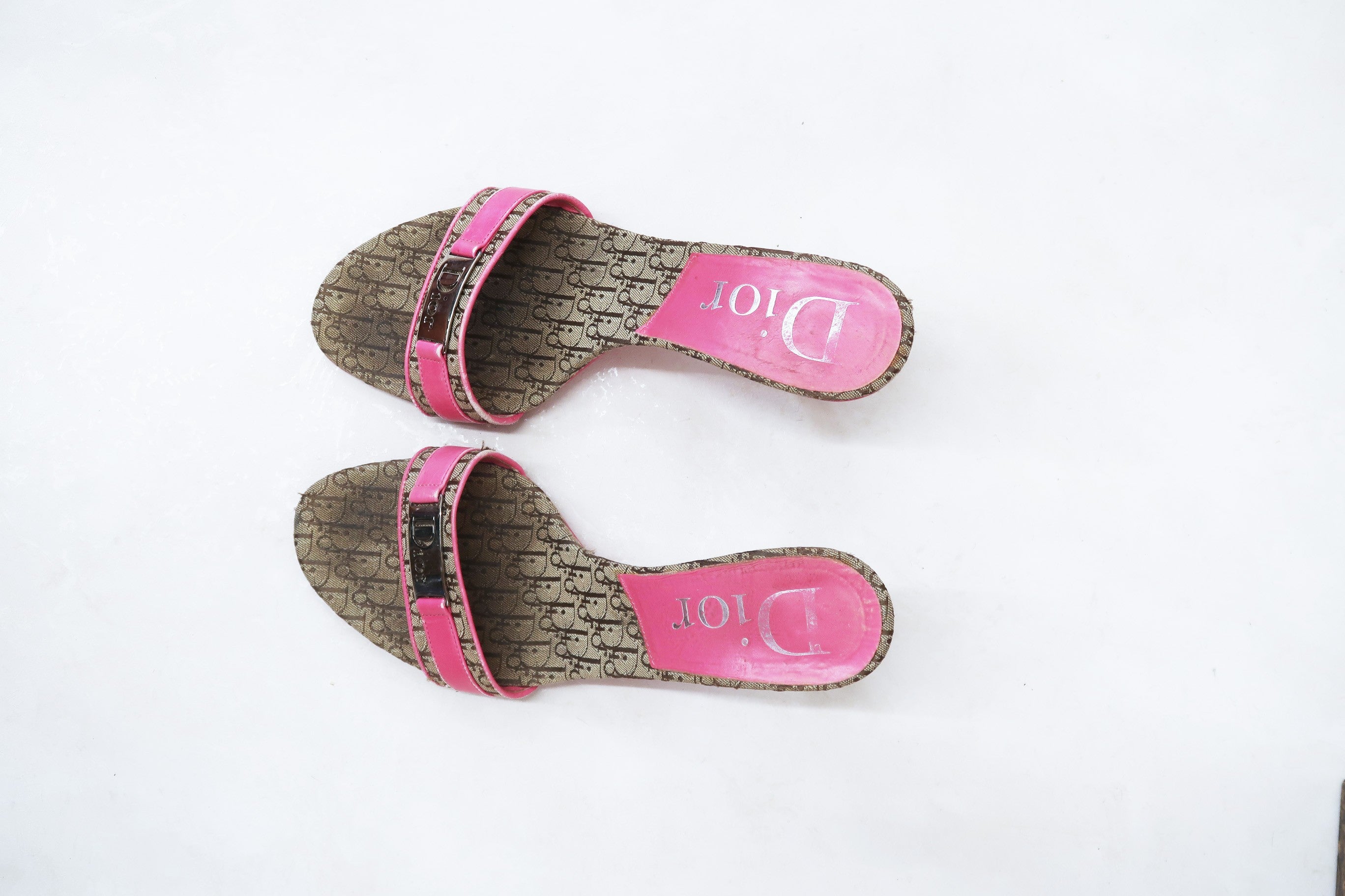 christian dior 2000s monogram pink sandals