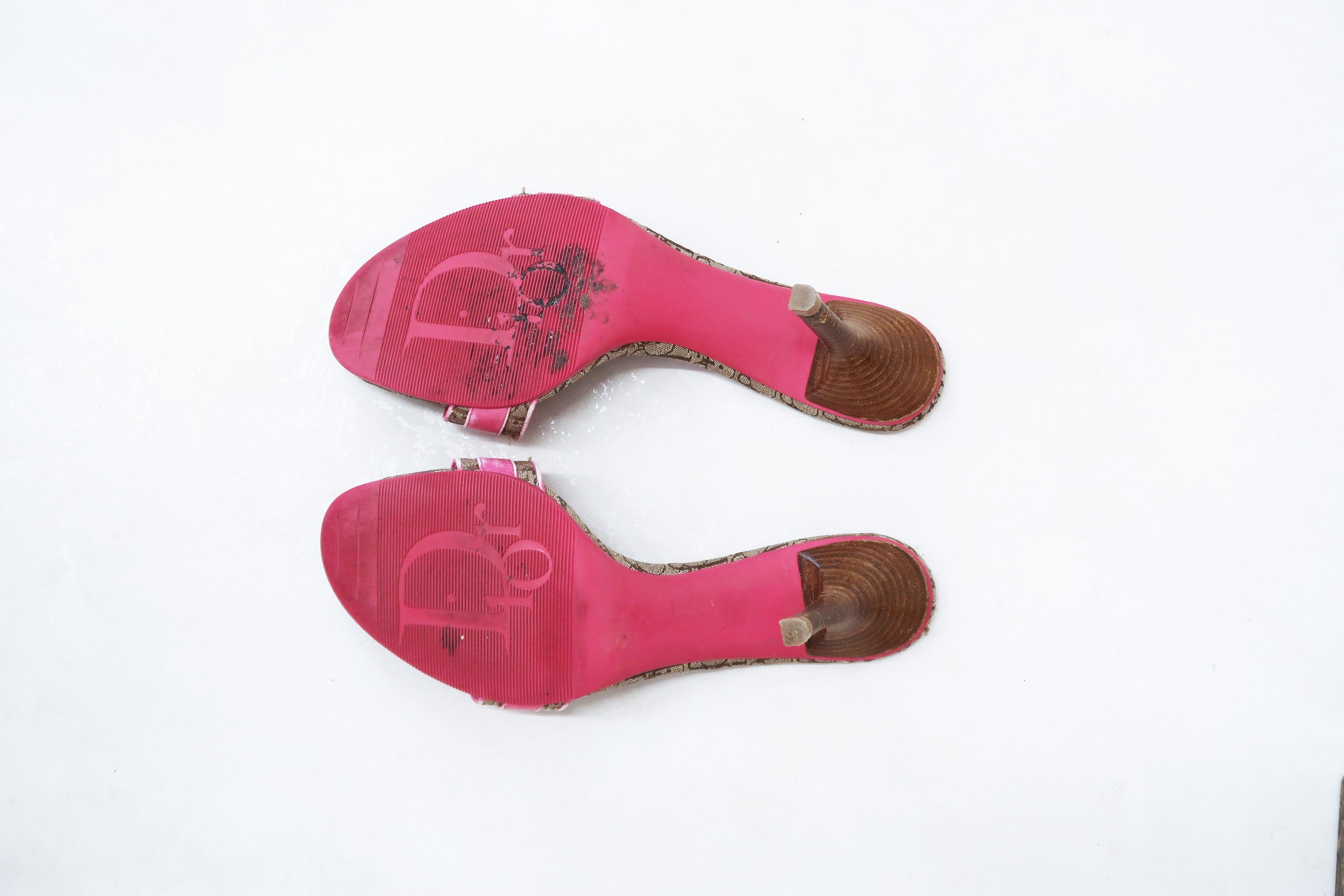 christian dior 2000s monogram pink sandals