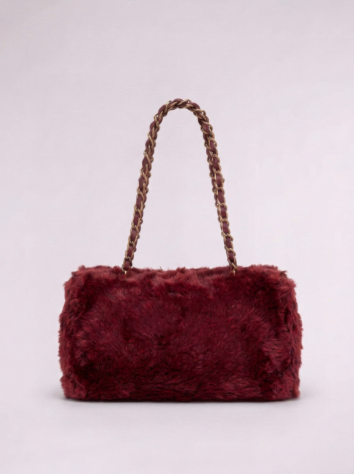 Chanel 2001 Red Lapin Fur Bag