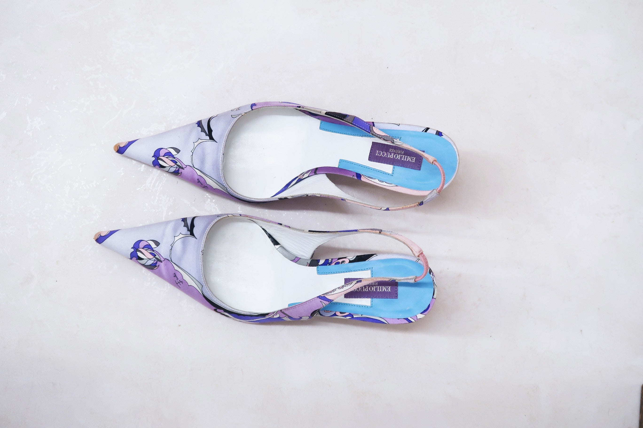 emilio pucci 2000s purple slingbacks