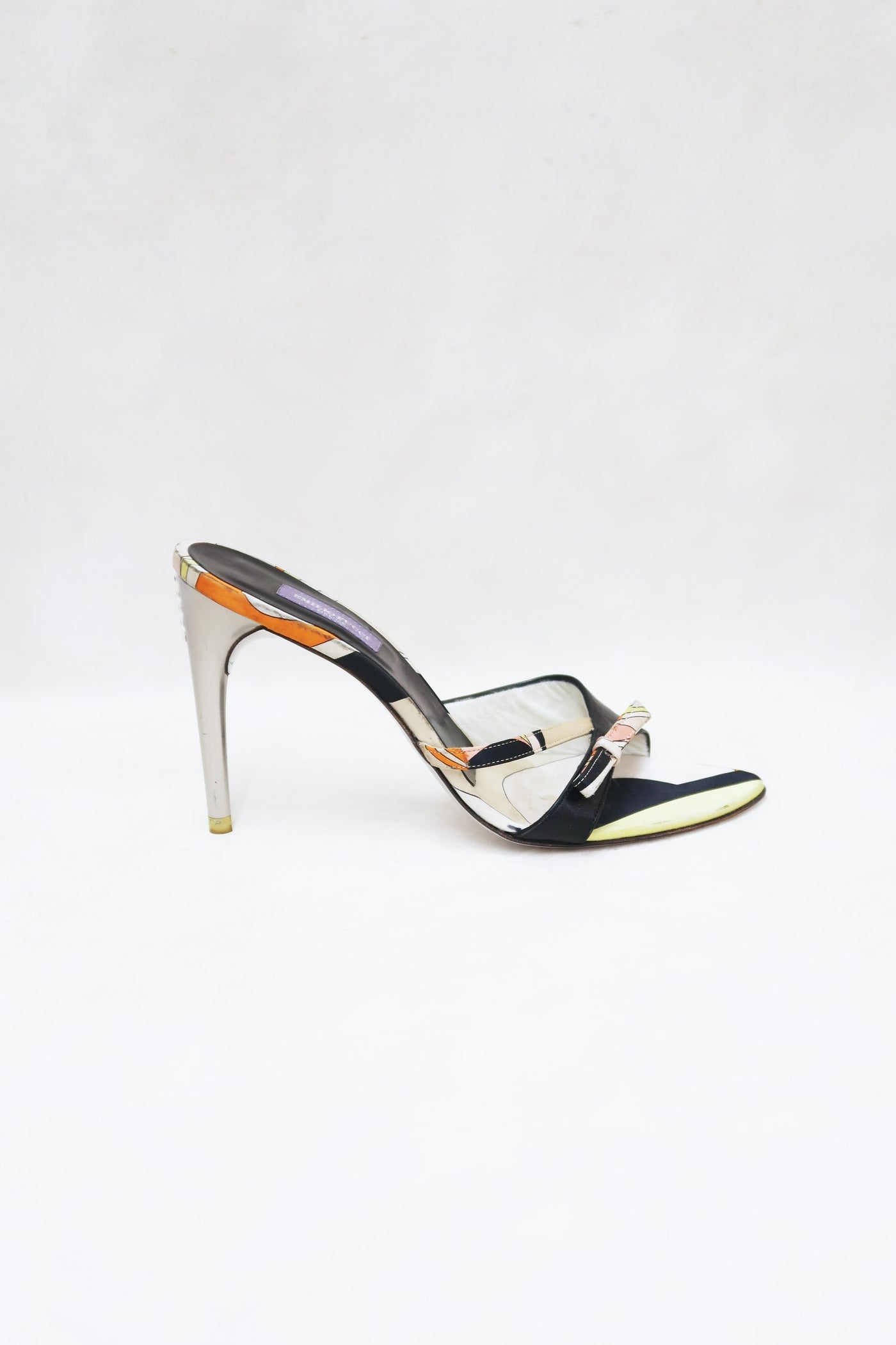 emilio pucci 2000s rhinestone bow heels