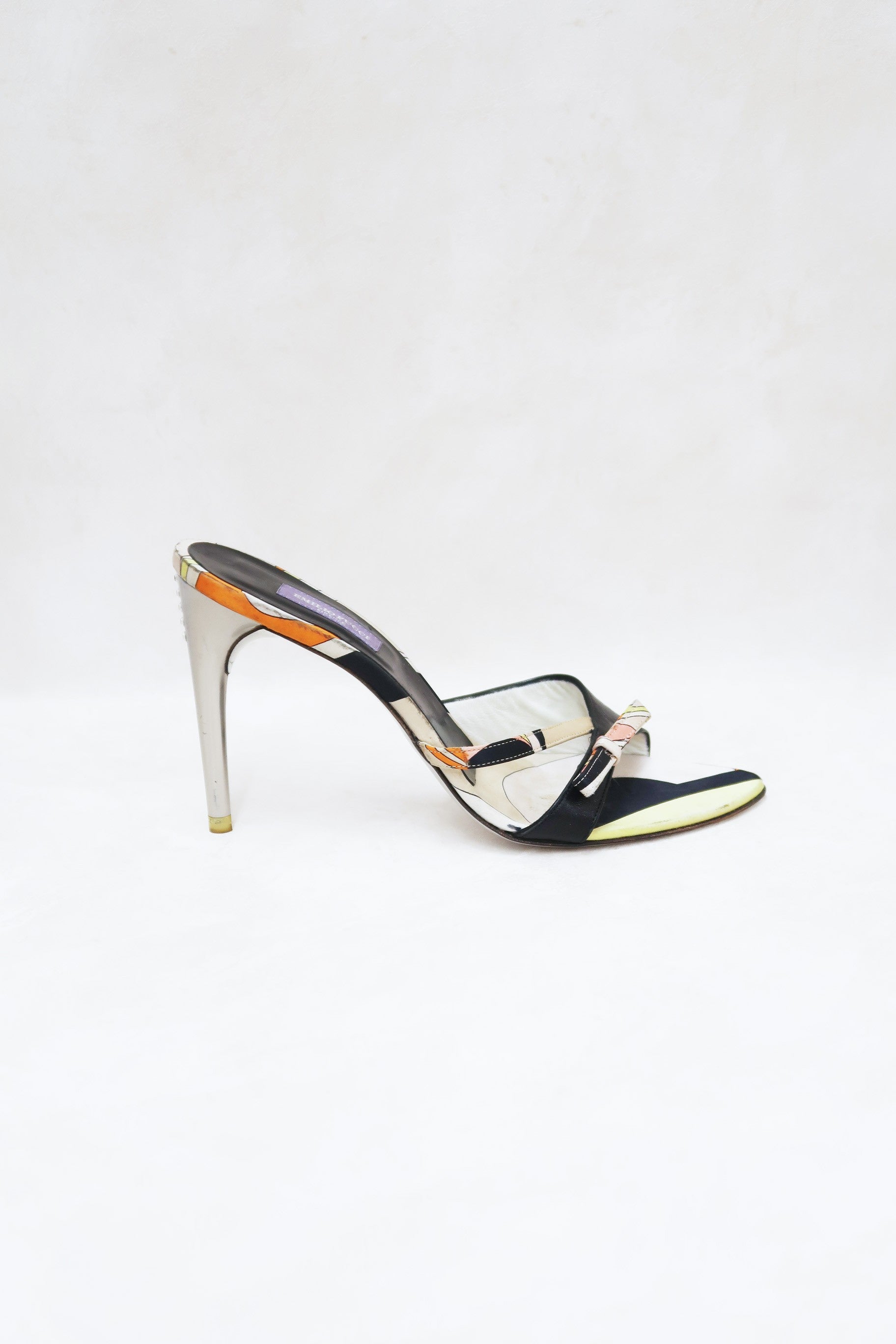 emilio pucci 2000s rhinestone bow heels