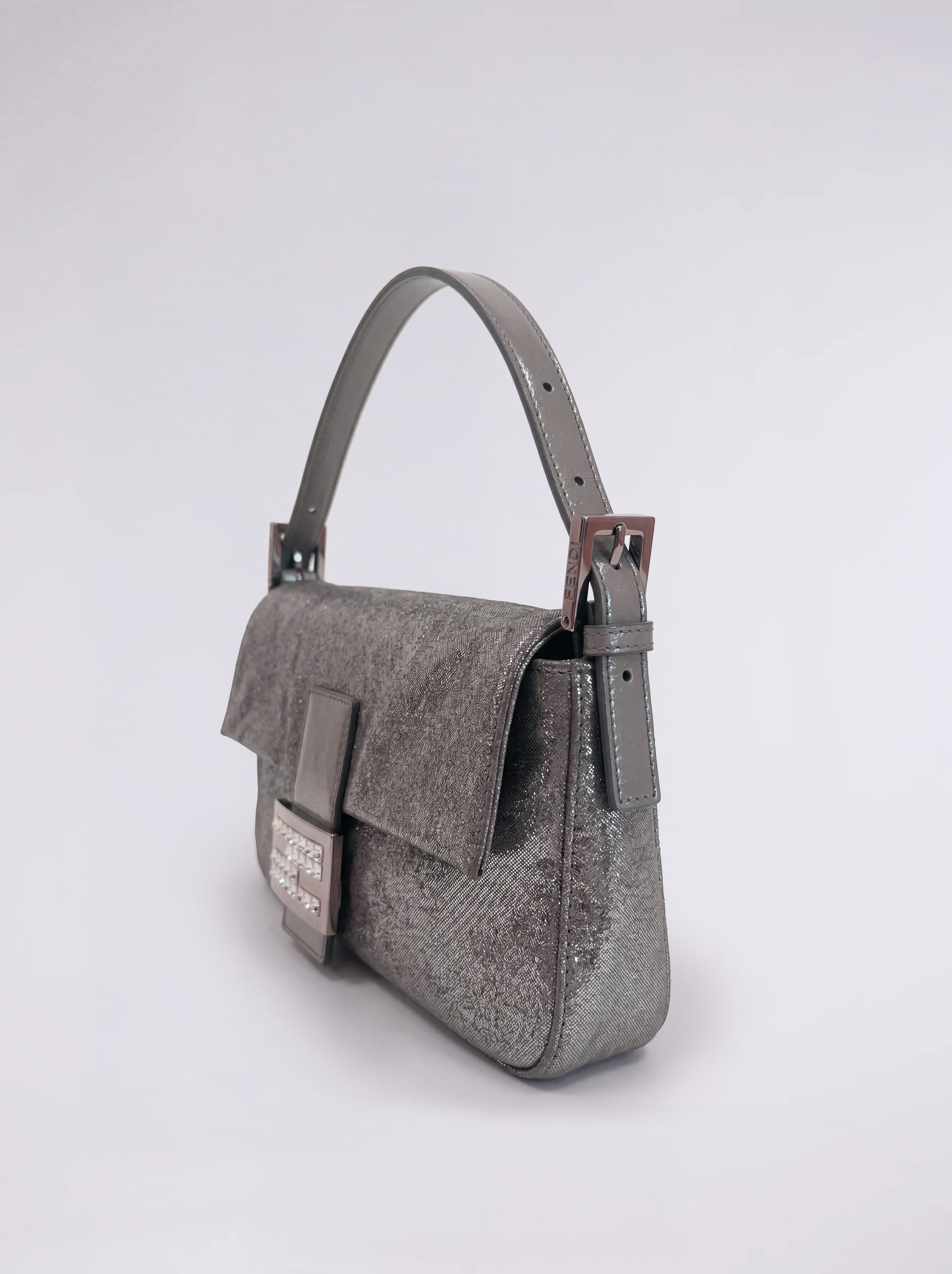 Fendi 2000s Silver Baguette Bag