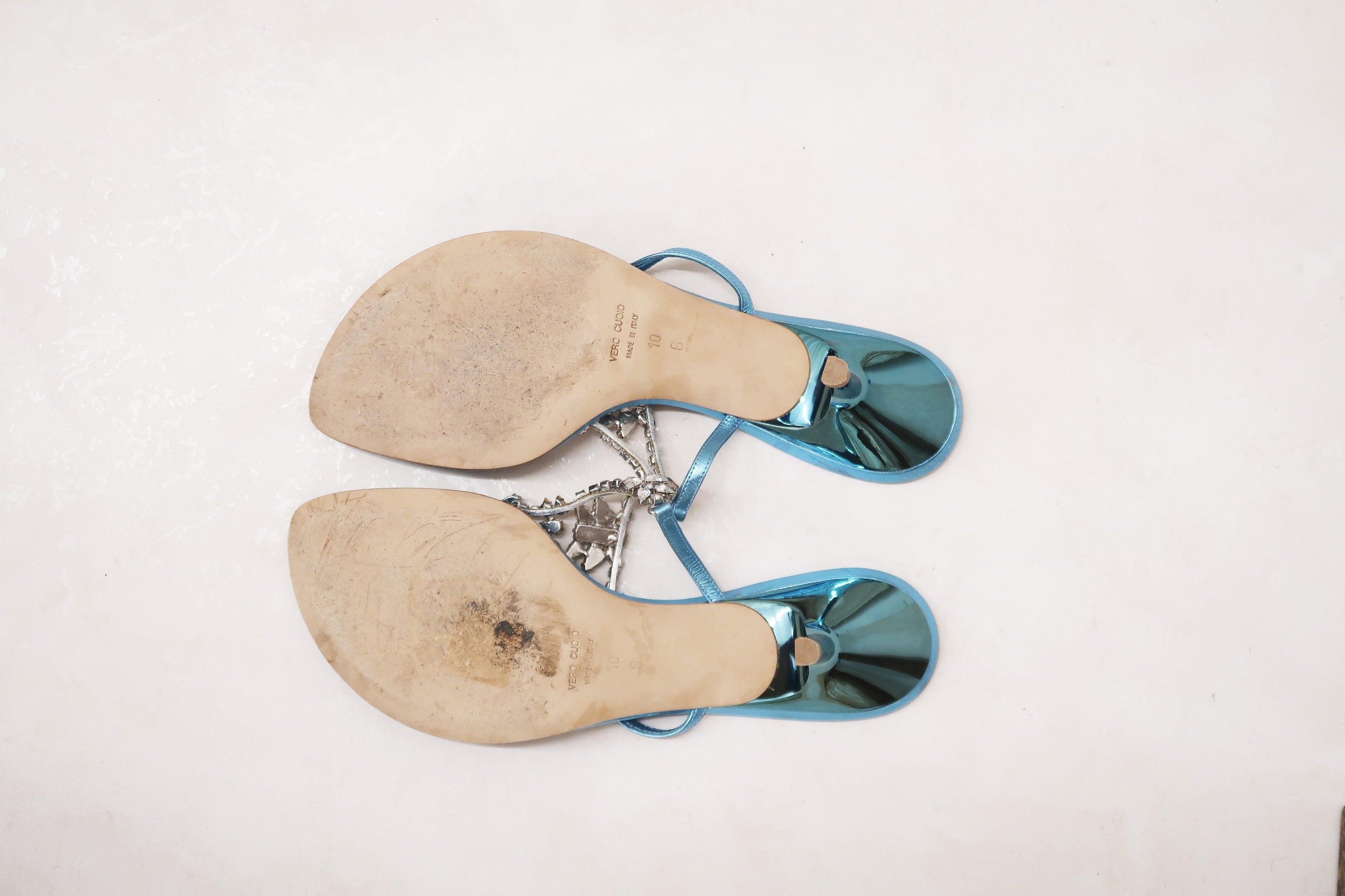 giuseppe zanotti 2000s metallic blue bejeweled heels