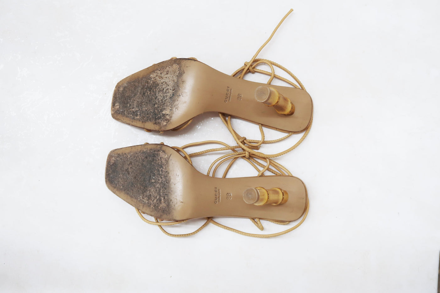 gucci by tom ford ss 2002 bamboo leather lace up sandals