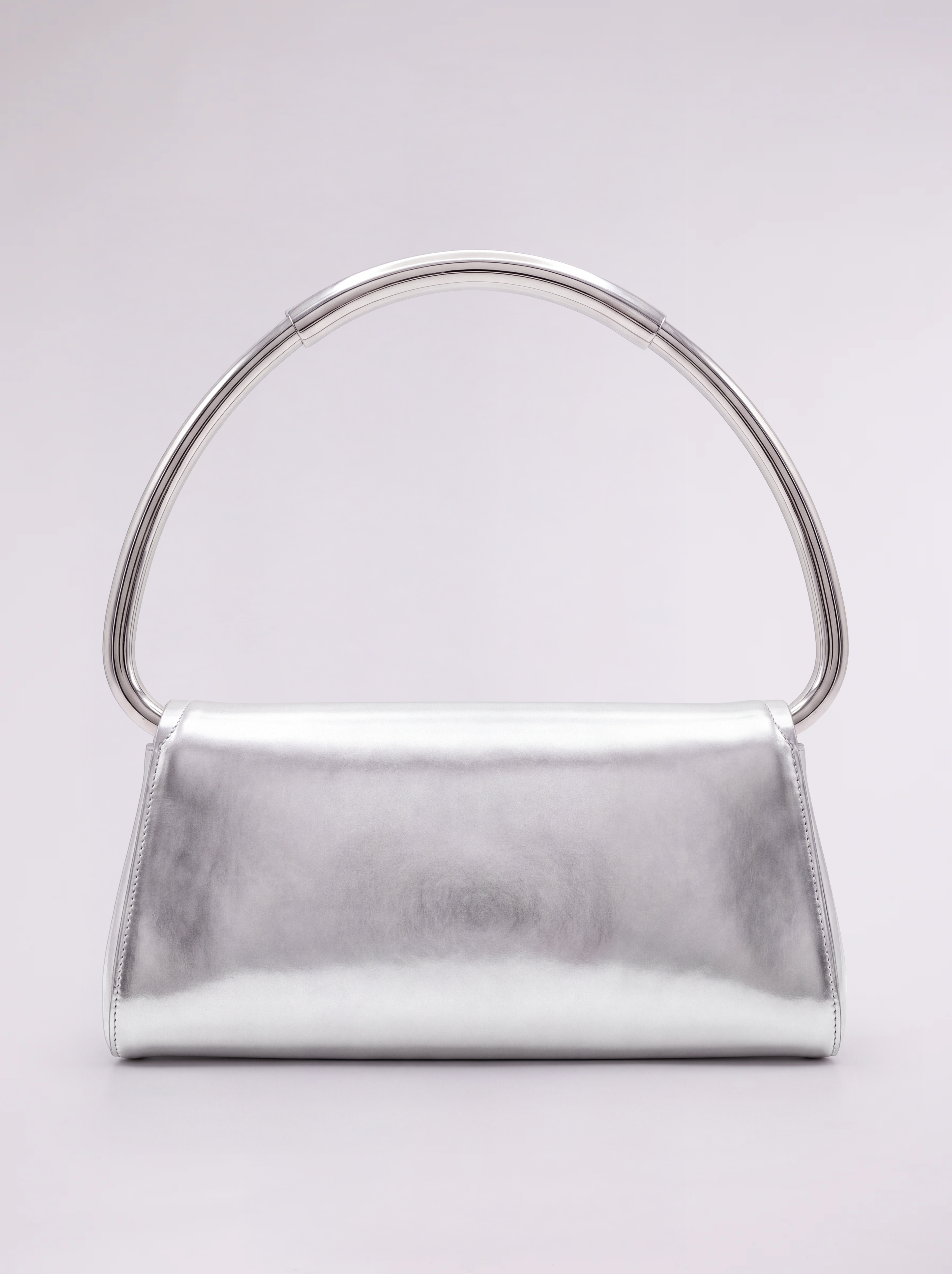 Prada 2000s Silver Vernice Swing Bag