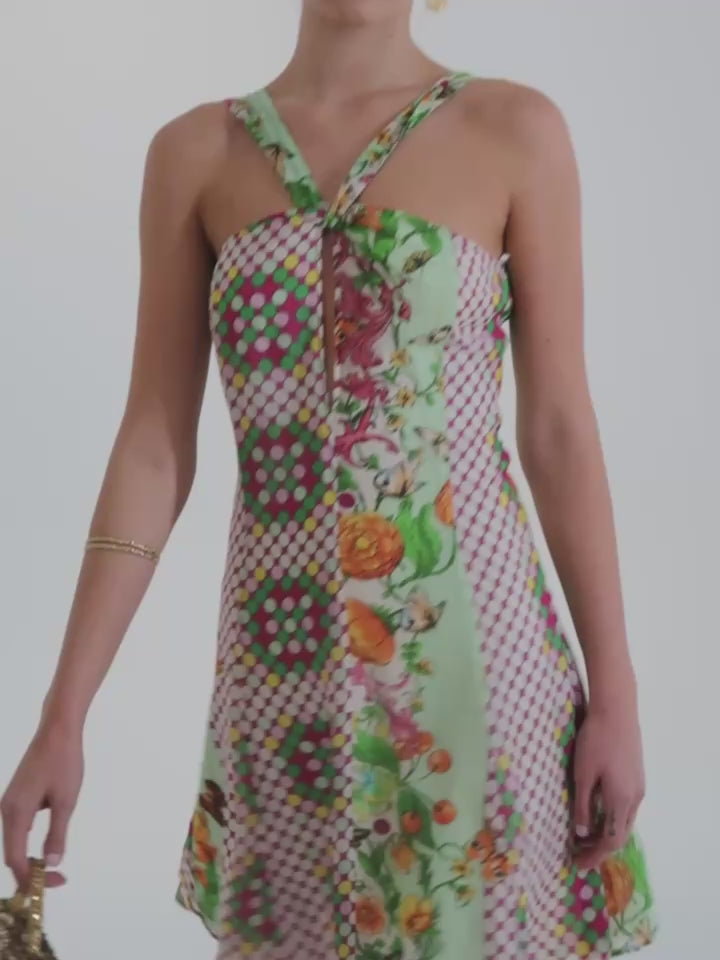 Gianni Versace 1990s Fruit & Floral Mini Dress
