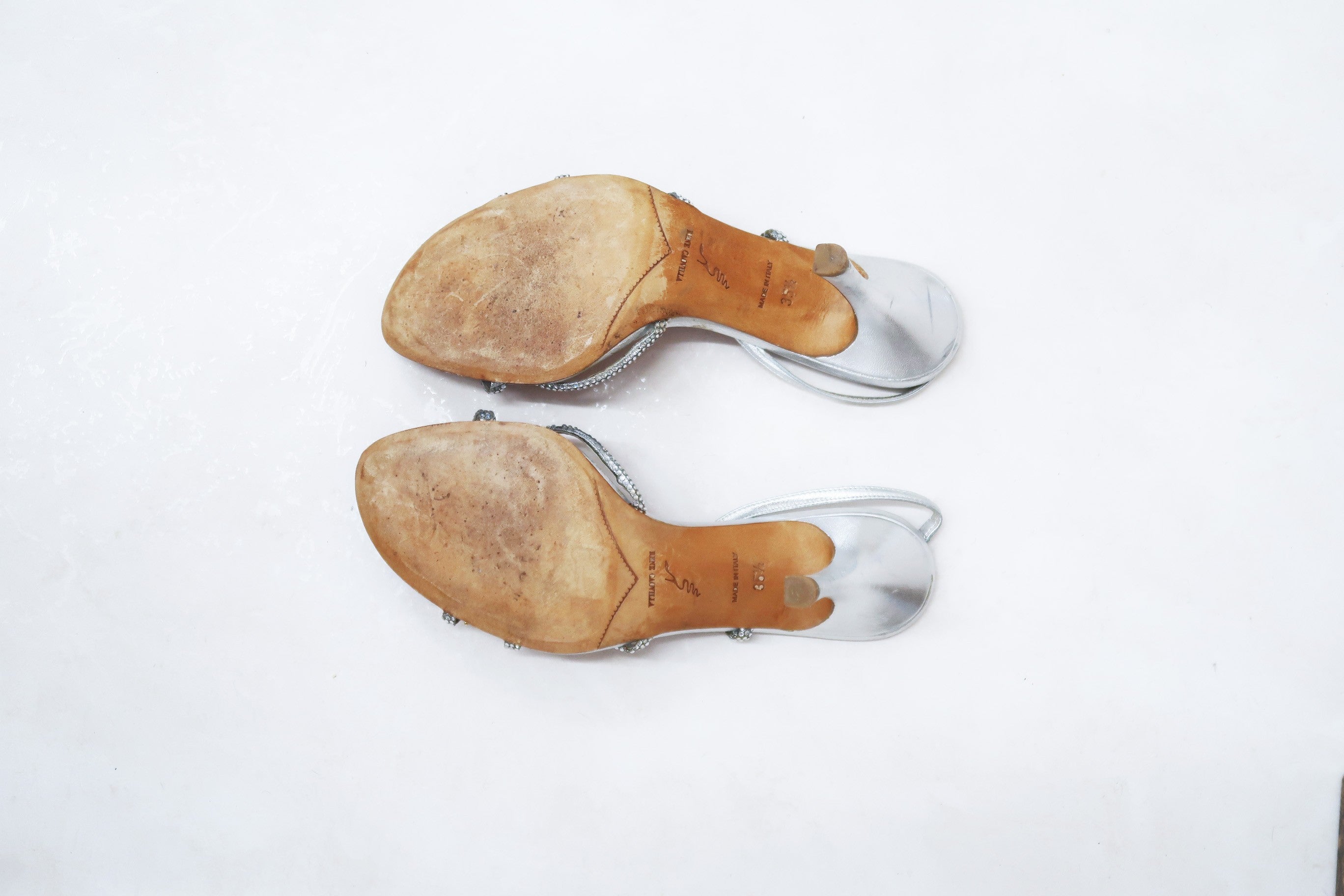 rene caovilla vintage butterfly silver sandals