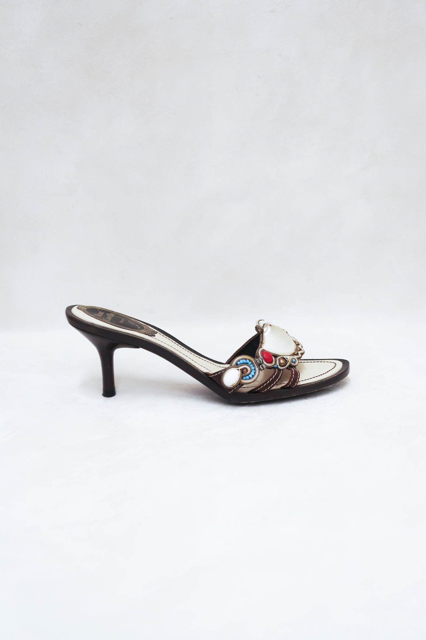 rene caovilla vintage shell slides