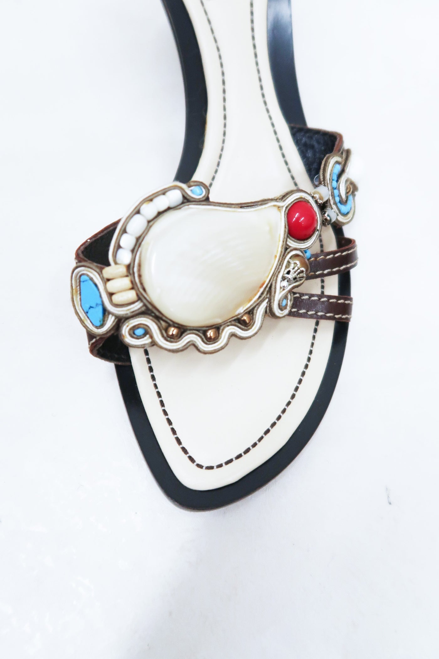 rene caovilla vintage shell slides
